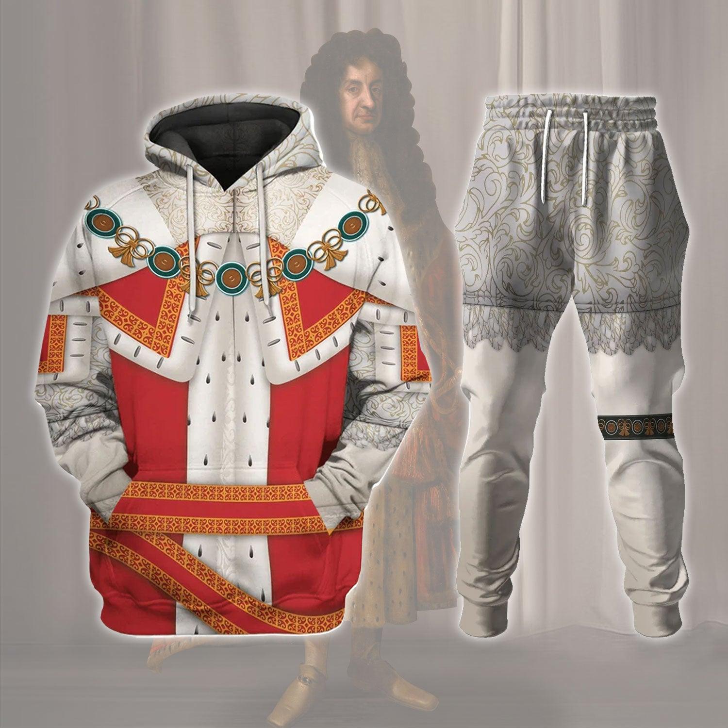 Charles II King of England Costume Hoodie Sweatshirt T-Shirt Tracksuit