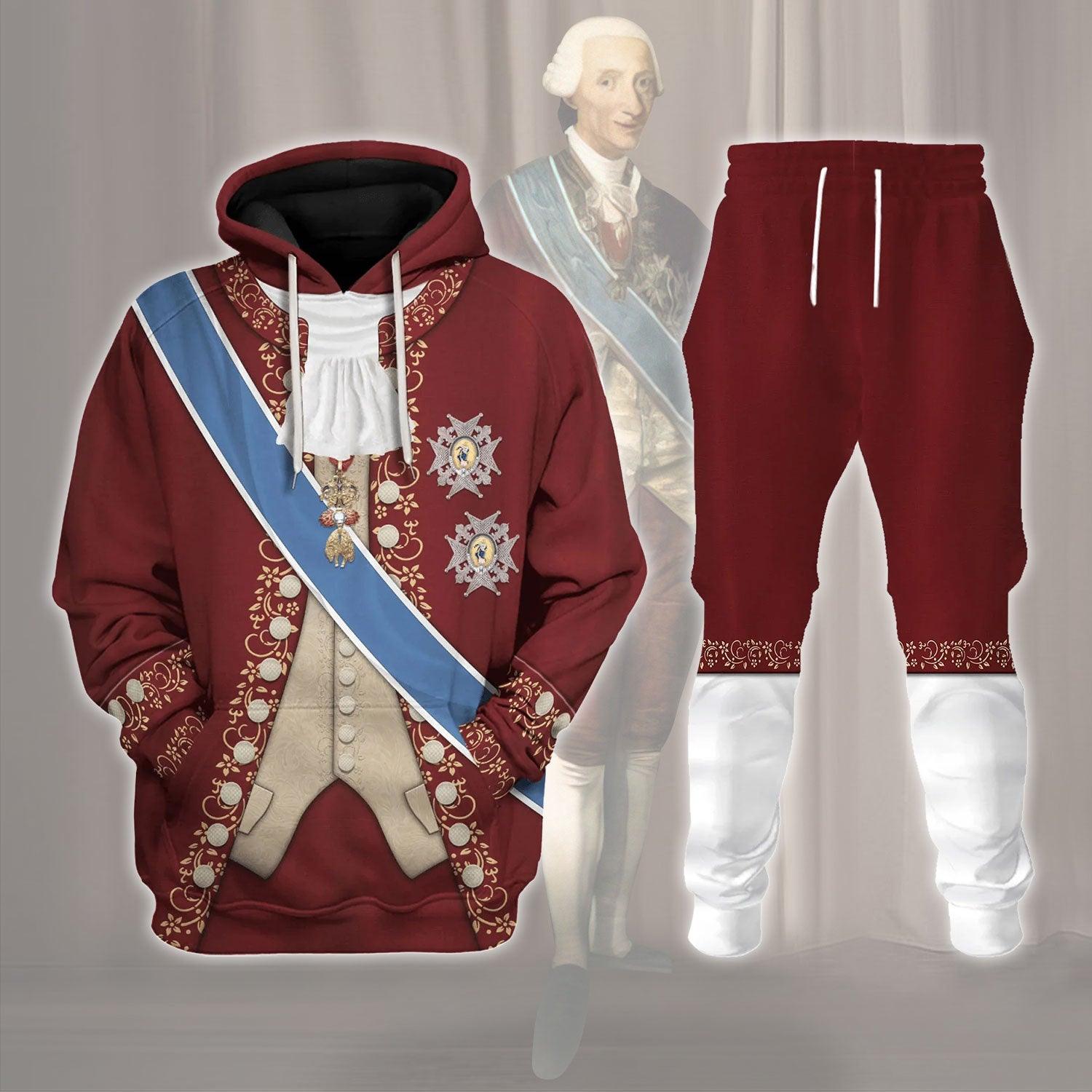 Charles III of Spain Costume Hoodie Sweatshirt T-Shirt Tracksuit