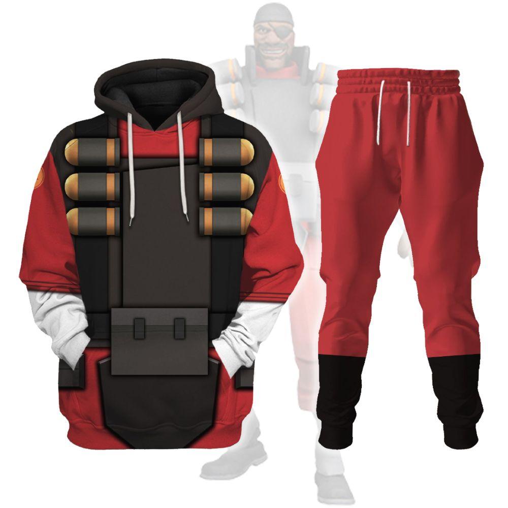 Demoman TF2 Costume Hoodie Sweatshirt T-Shirt Tracksuit