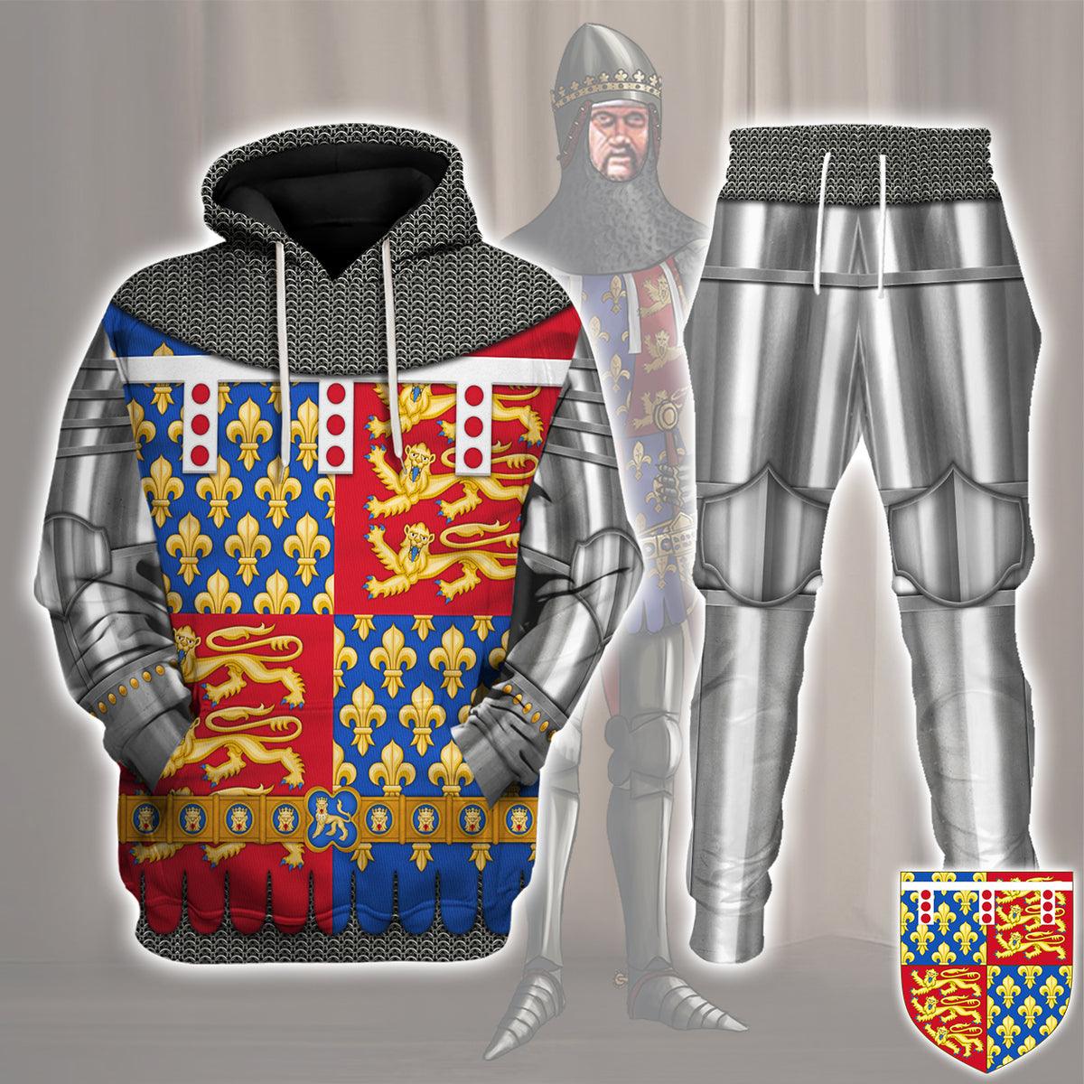 Edmund of Langley, 1st Duke of York Amour Knights Costume Hoodie Sweatshirt T-Shirt Tracksuit