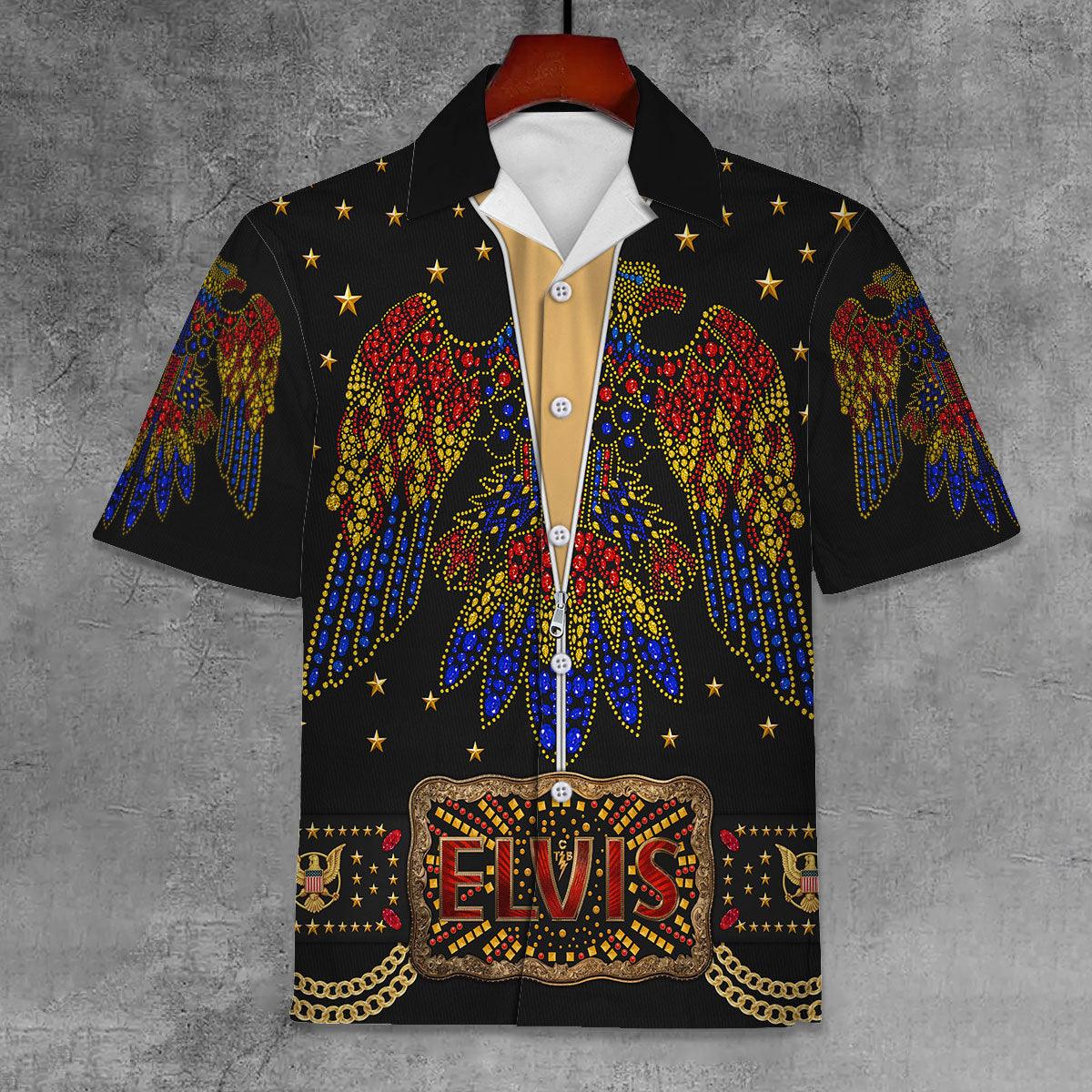 Elvis Aloha Unisex Hawaii Shirt in Black