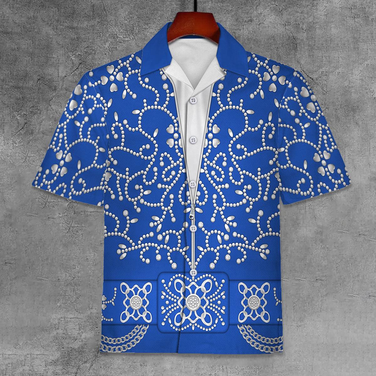 Elvis Blue Swirl Unisex Hawaii Shirt