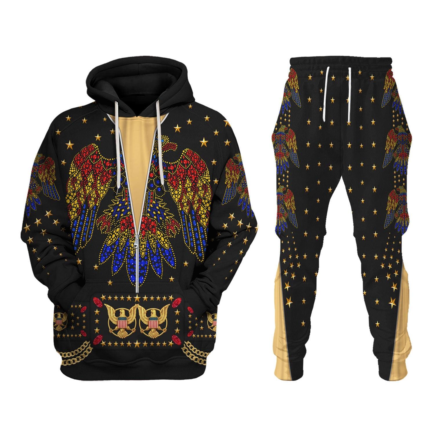 Elvis EAGLE Black Costume Hoodie Sweatshirt T-Shirt Sweatpants