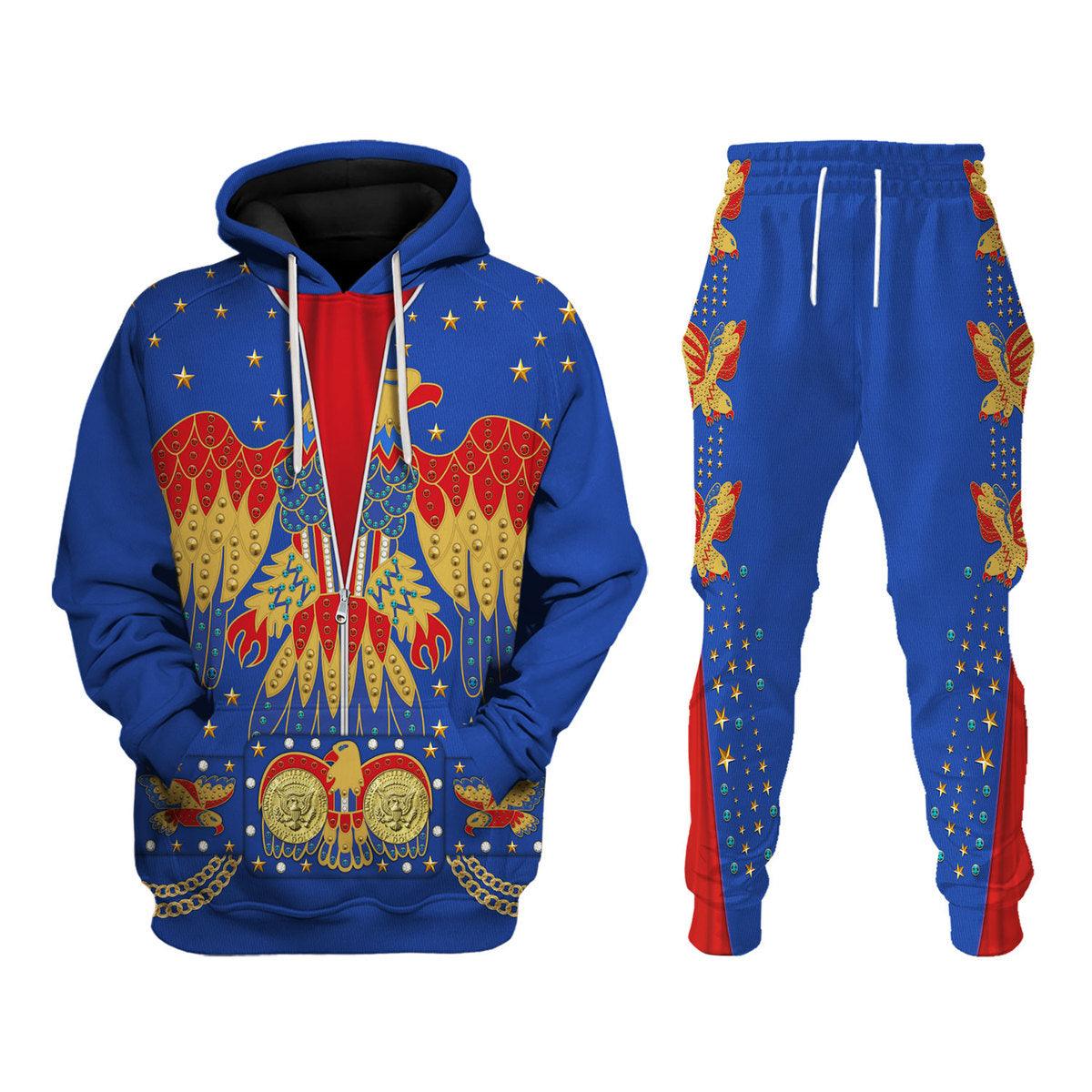 Elvis EAGLE Blue Costume Hoodie Sweatshirt T-Shirt Sweatpants