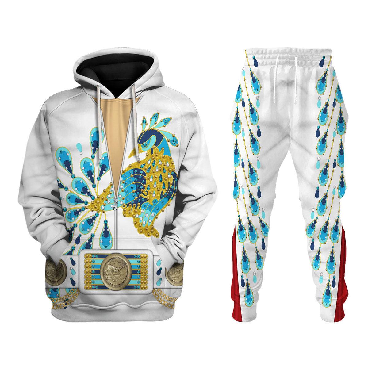 Elvis Presley Peacock Outfit Costume Hoodie Sweatshirt T-Shirt Sweatpants