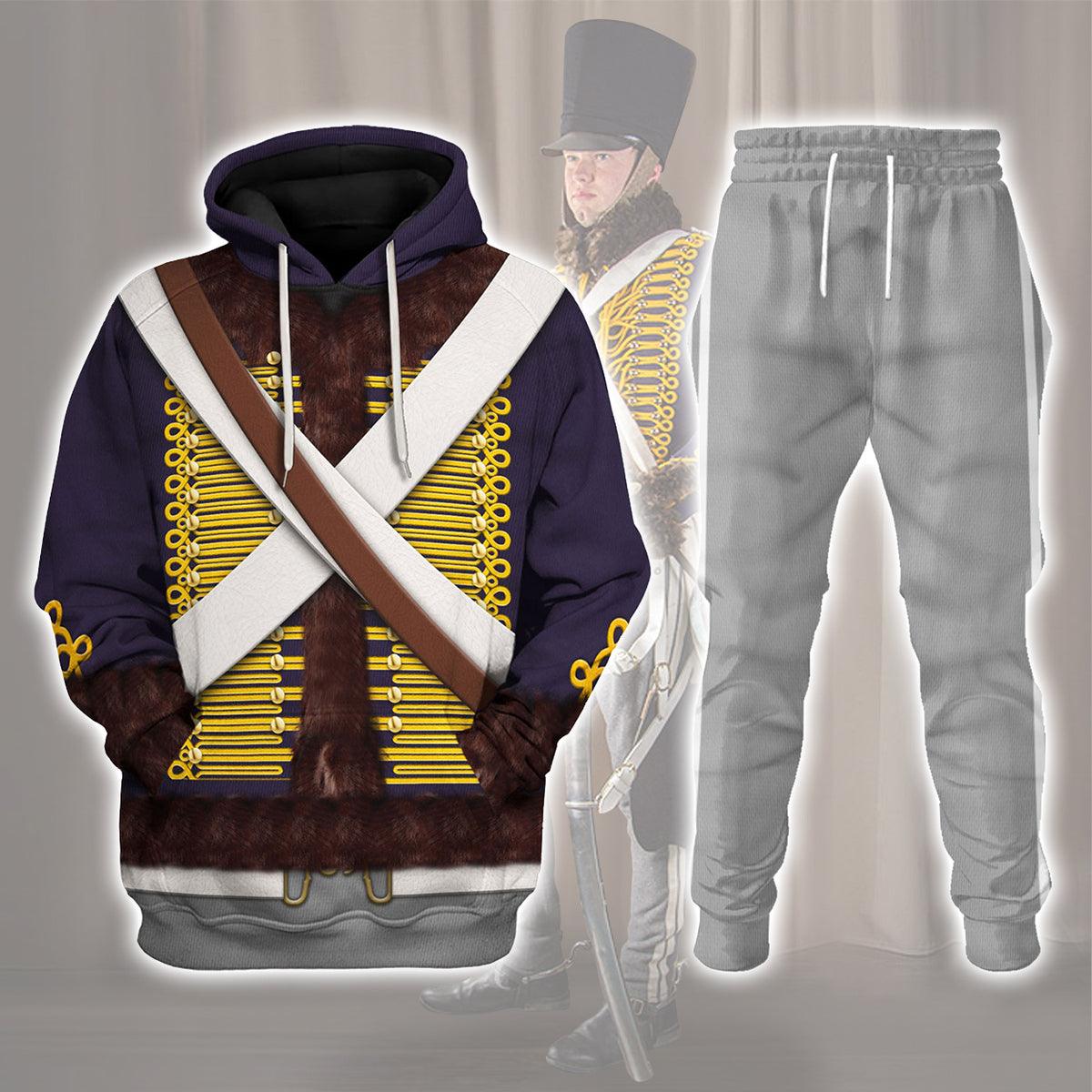 English Hussar-Campaign Dress (1806-1815) Uniform All Over Print Hoodie Sweatshirt T-Shirt Tracksuit