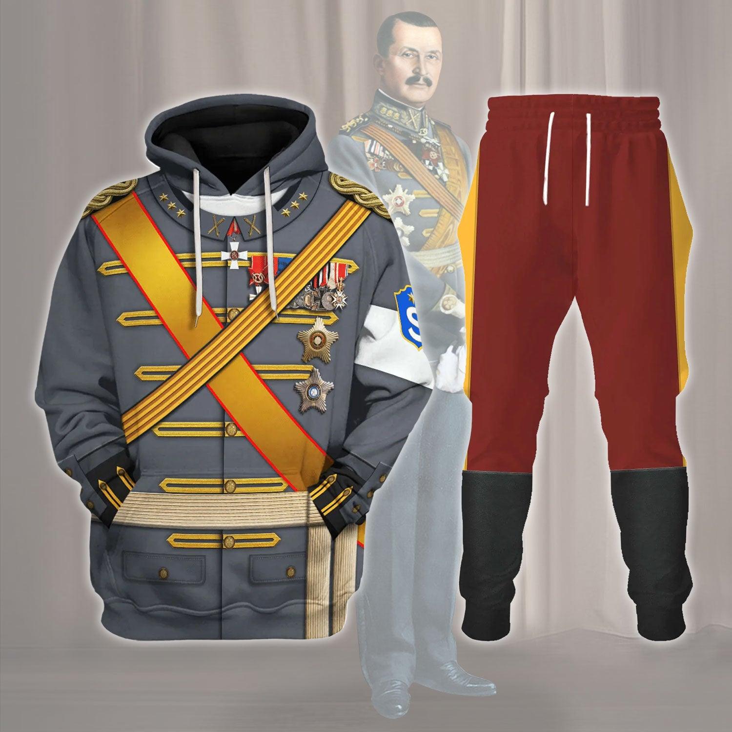 Finnish Military Leader Carl Gustaf Emil Mannerheim Costume Hoodie Sweatshirt T-Shirt Tracksuit