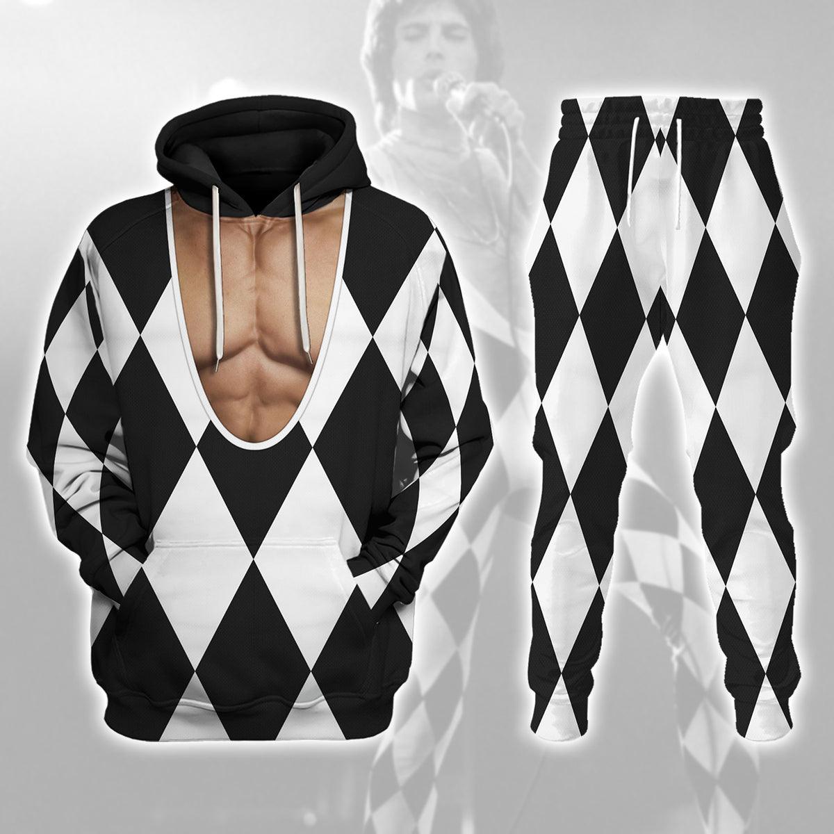 Freddie Mercury ver 1 Costume Hoodie Sweatshirt T-Shirt Tracksuit