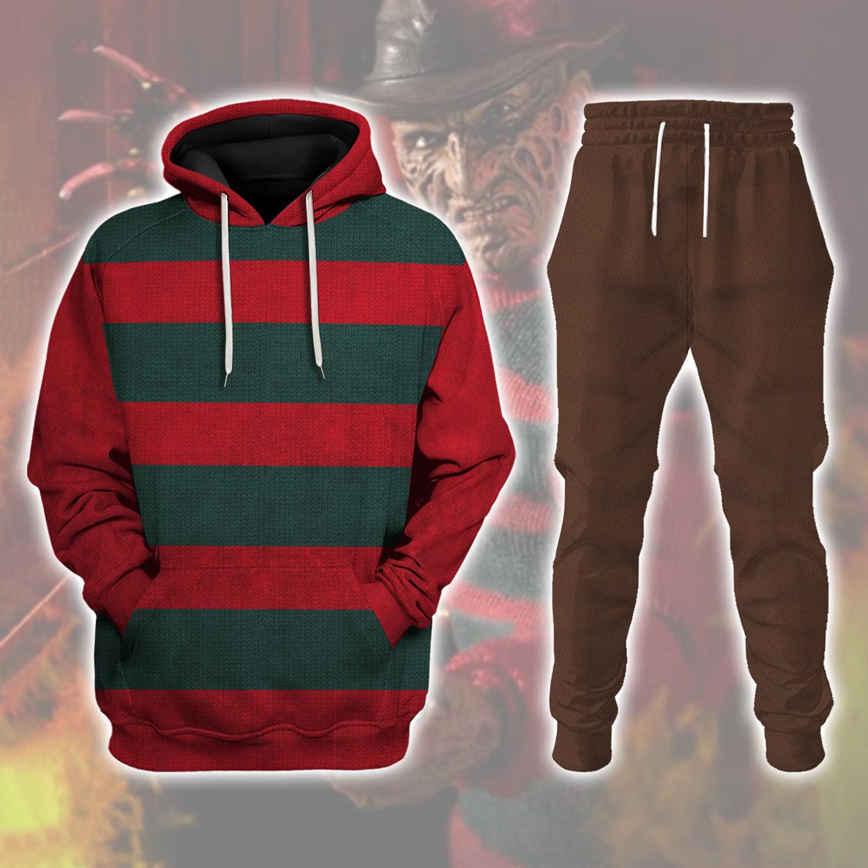 Freddy Krueger Costume Hoodie Sweatshirt T-Shirt Tracksuit