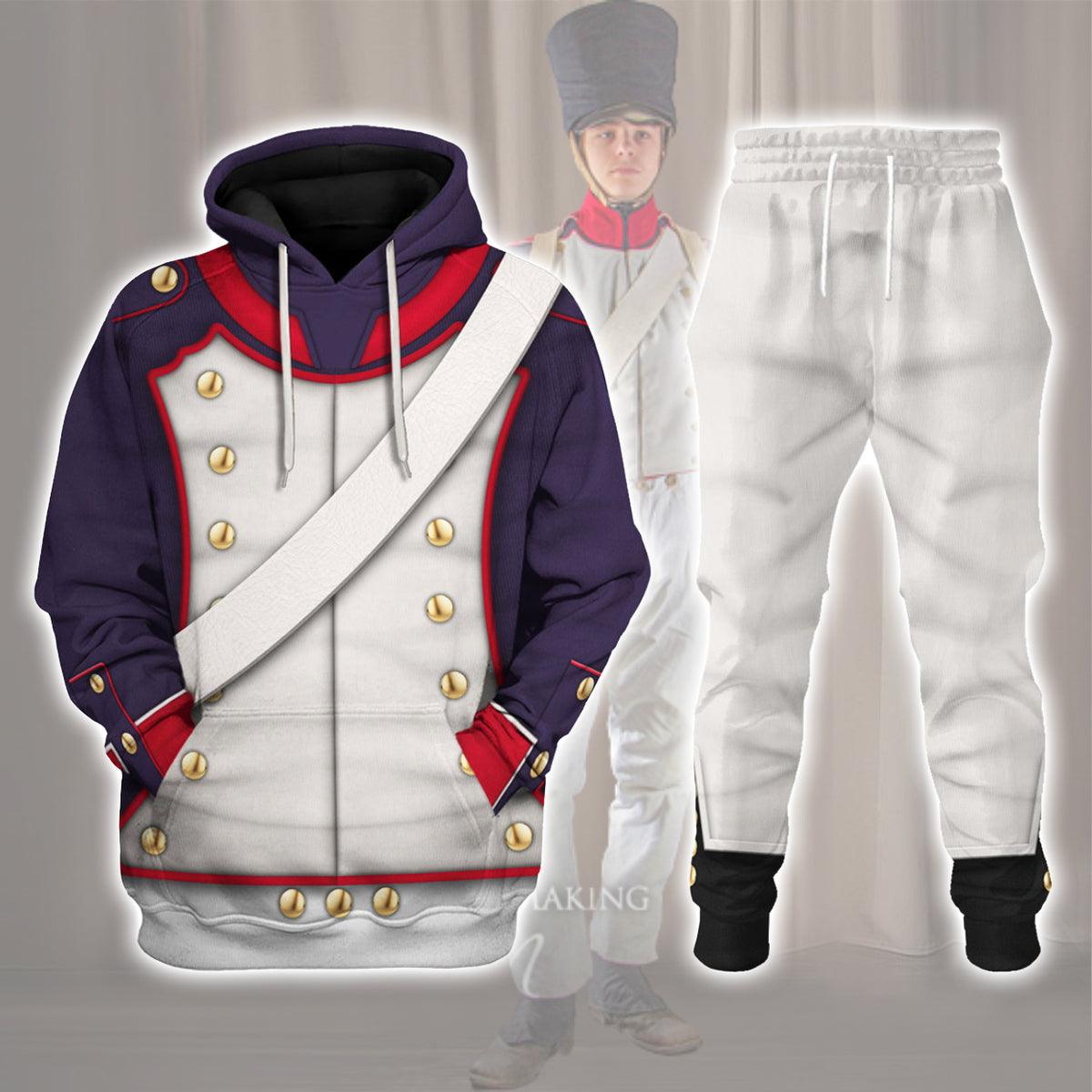 French Line Infantry-Centre Company (1812-1815) Uniform All Over Print Hoodie Sweatshirt T-Shirt Tracksuit