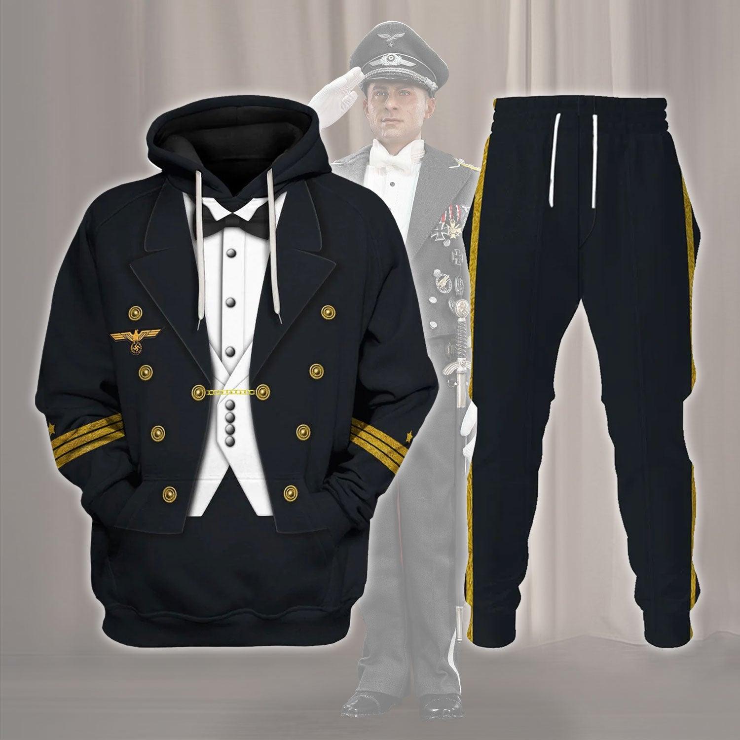 German Kriegsmarine (War Navy) Officer Costume Hoodie Sweatshirt T-Shirt Tracksuit