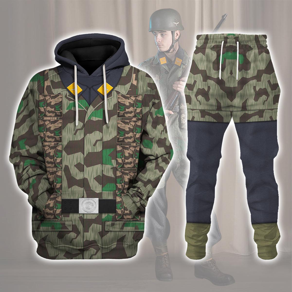 German Parachutist-Splinter Pattern Smock-Combat Uniform Costume Hoodie Sweatshirt T-Shirt Tracksuit