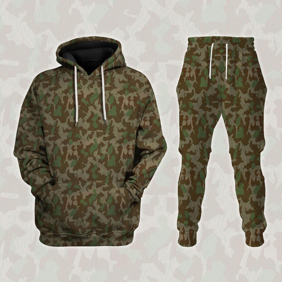 German Wermacht Luftwaffe Camo Costume Hoodie Sweatshirt T-Shirt Tracksuit