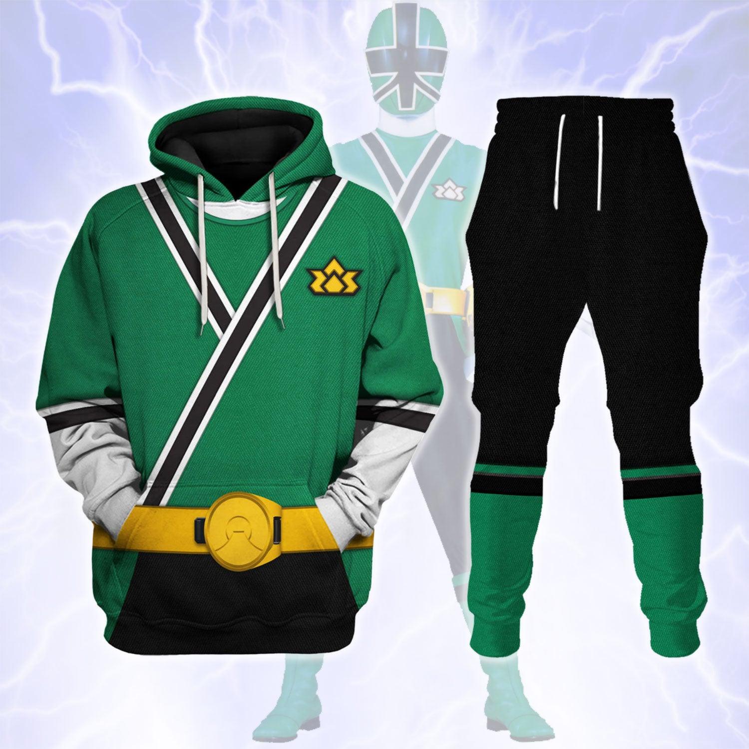 Green Power Rangers Samurai Hoodies Sweatshirt T-shirt Hawaiian Tracksuit