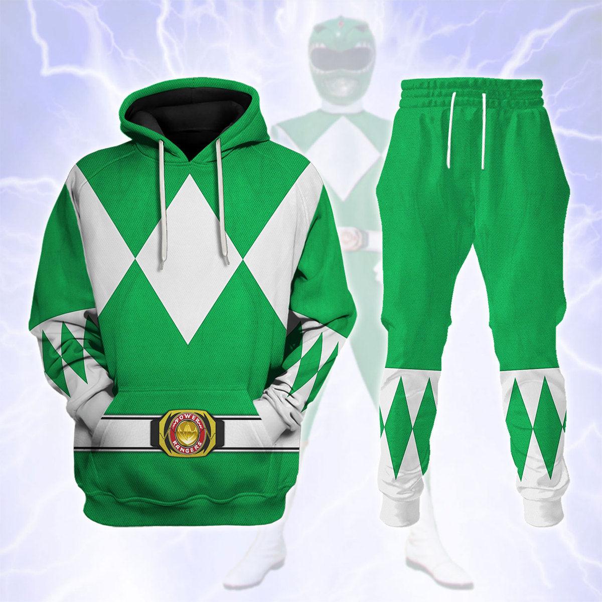 Green Ranger Mighty Morphin Hoodies Sweatshirt T-shirt Hawaiian Tracksuit