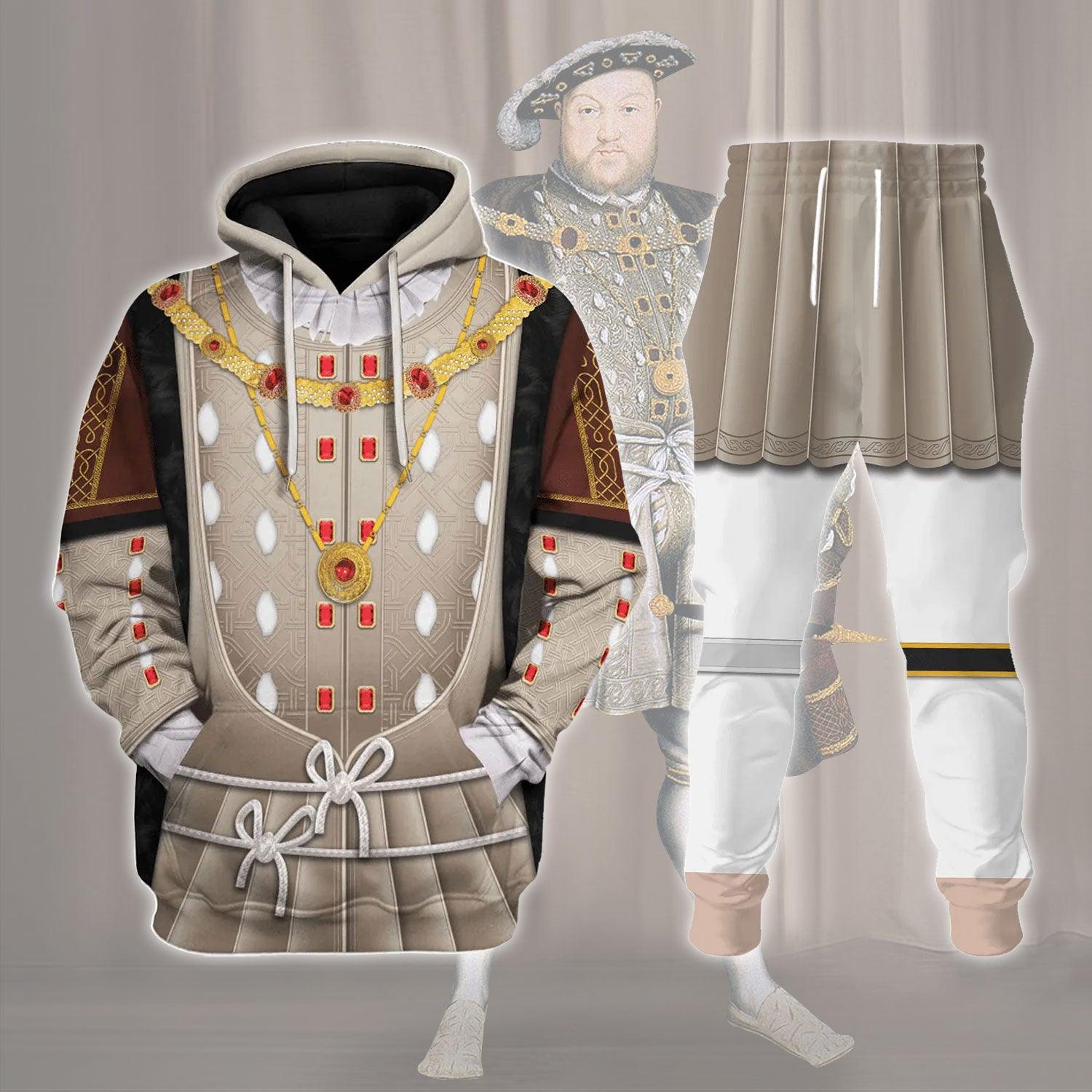 Henry VIII King of England Costume Hoodie Sweatshirt T-Shirt Tracksuit