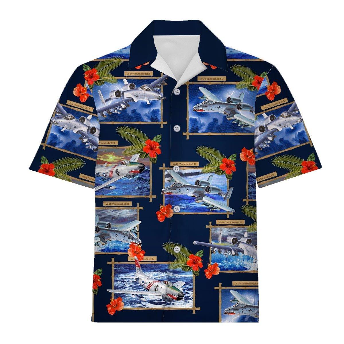 Hibiscus A-10 Thunderbolt II (United States) Polo & Hawaiian Shirt