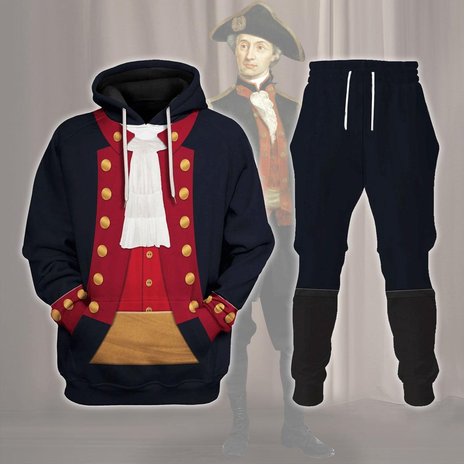 John Paul Jones Revolutionary War Costume Hoodie Sweatshirt T-Shirt Tracksuit