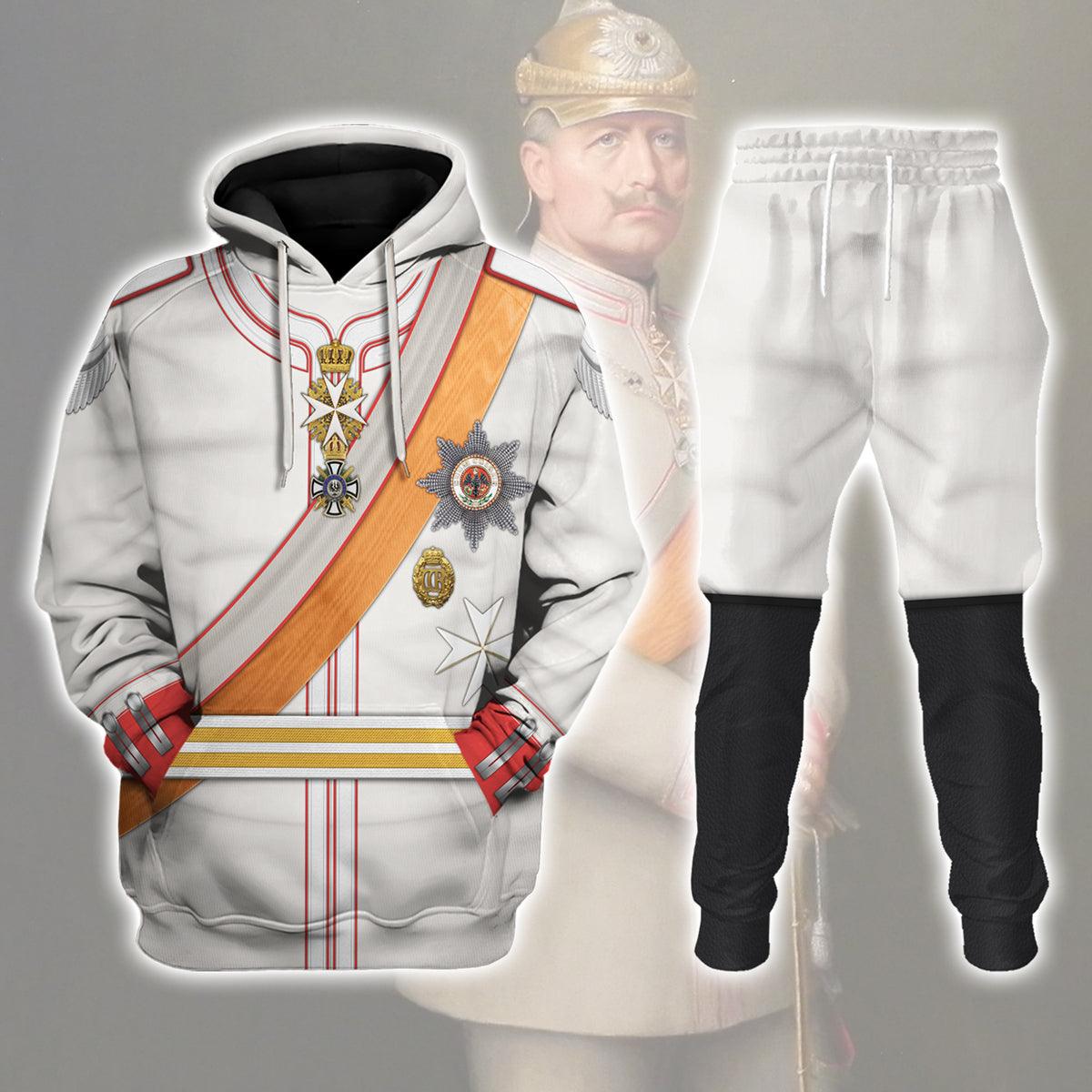 Kaiser Wilhelm II 1910 Uniform Costume Hoodie Sweatshirt T-Shirt Tracksuit