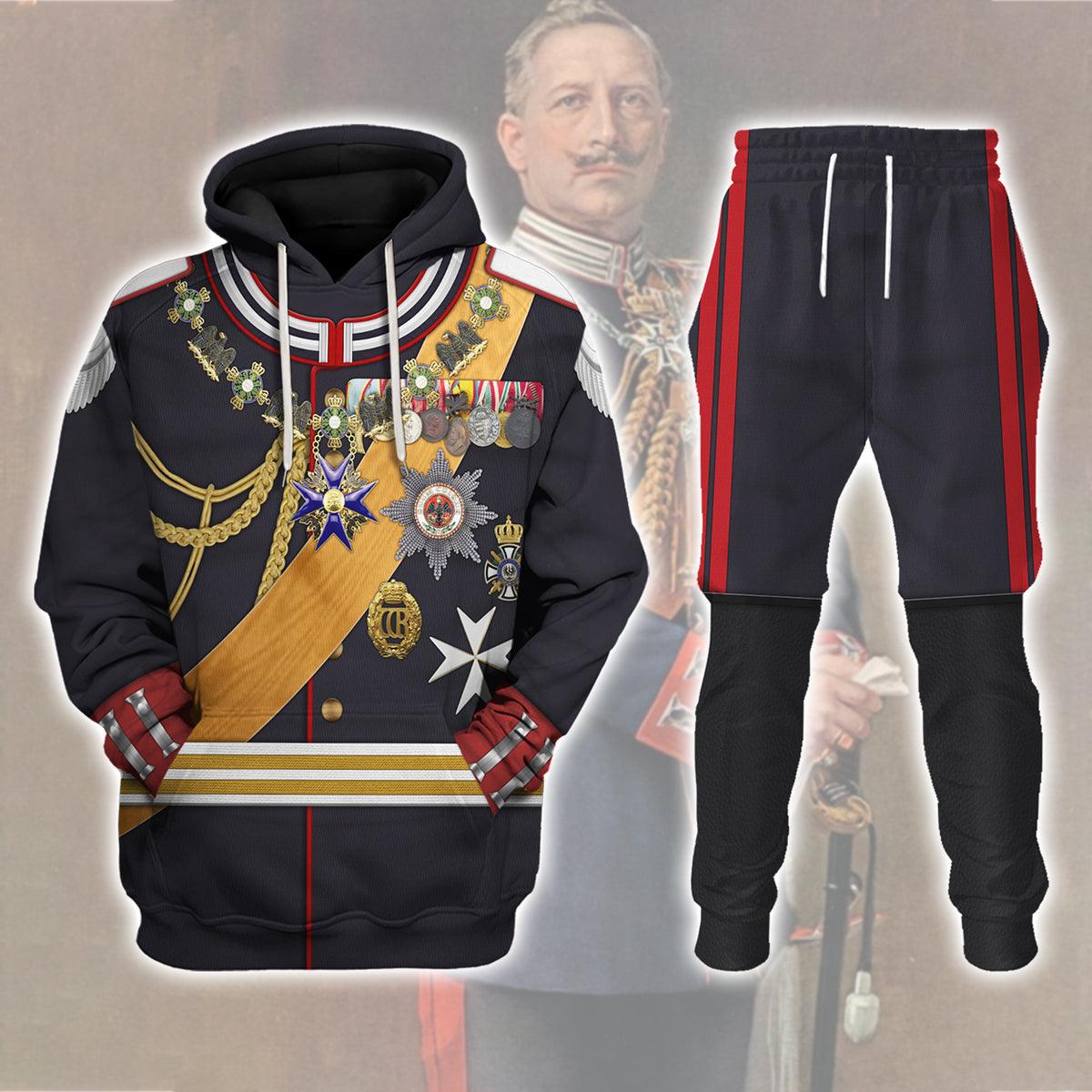 Kaiser Wilhelm II Gala Uniform with Degen German Empire Costume Hoodie Sweatshirt T-Shirt Tracksuit