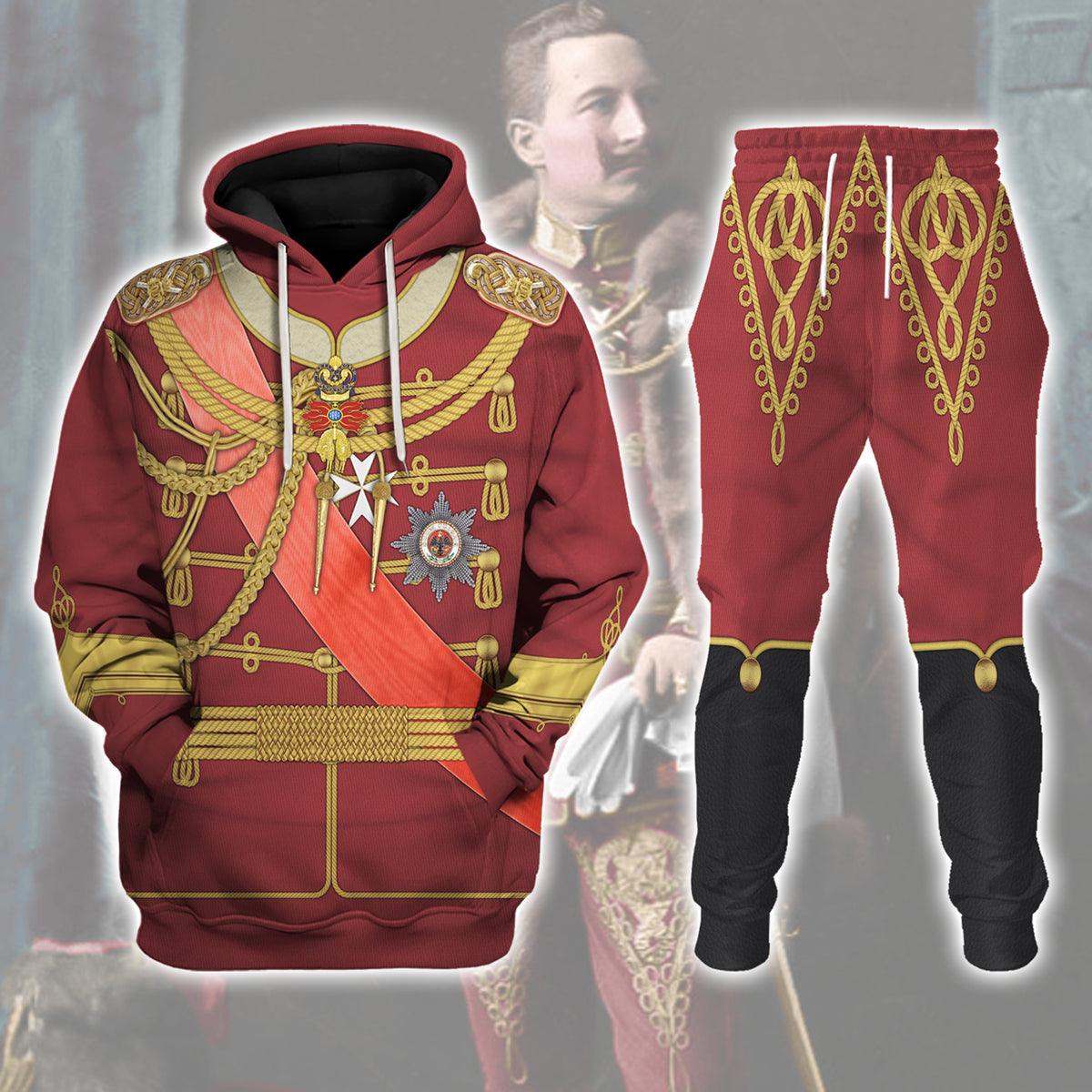 Kaiser Wilhelm II Uniform Austria-Hungary Costume Hoodie Sweatshirt T-Shirt Tracksuit