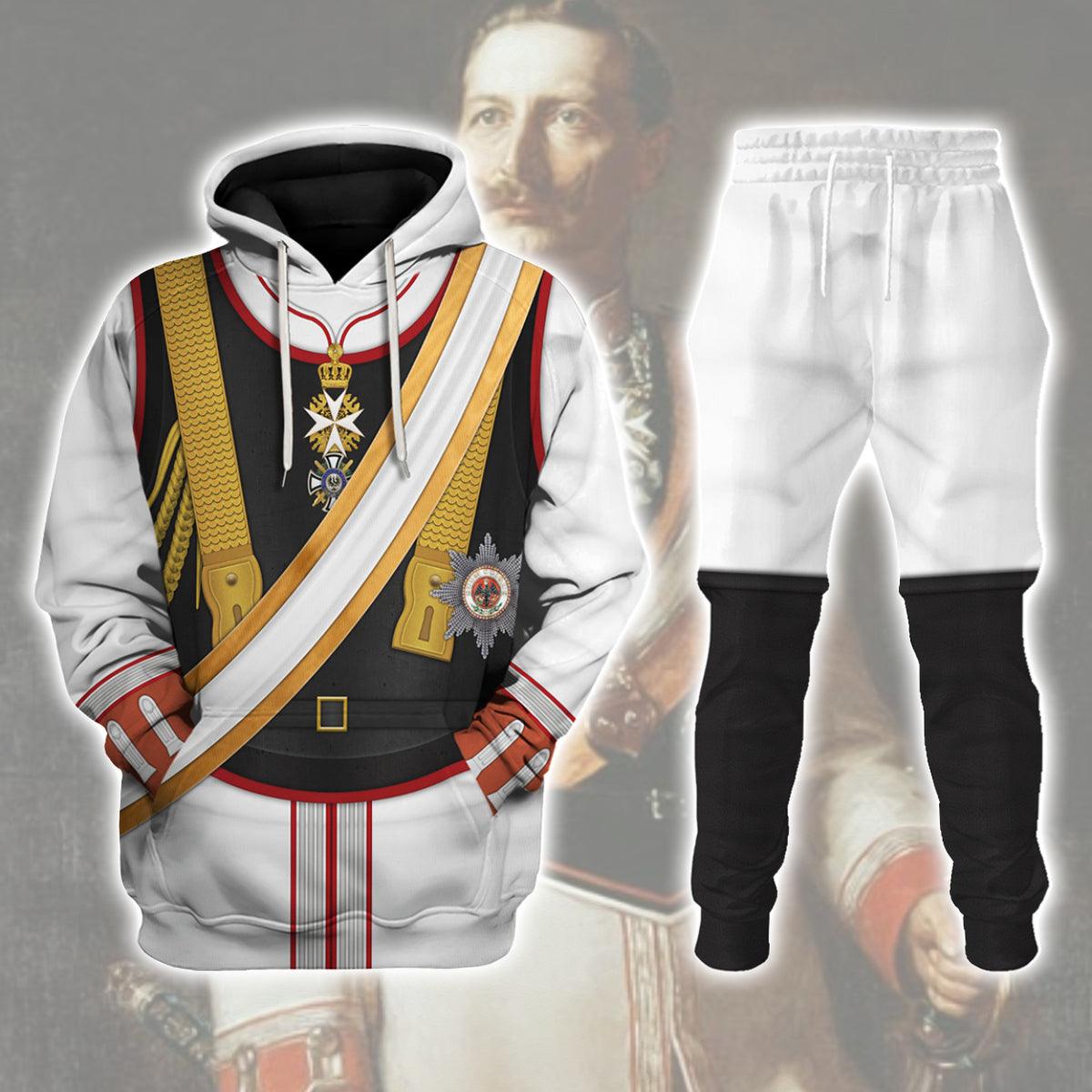 Kaiser Wilhelm II Uniform Garde du German Emperor Costume Hoodie Sweatshirt T-Shirt Tracksuit