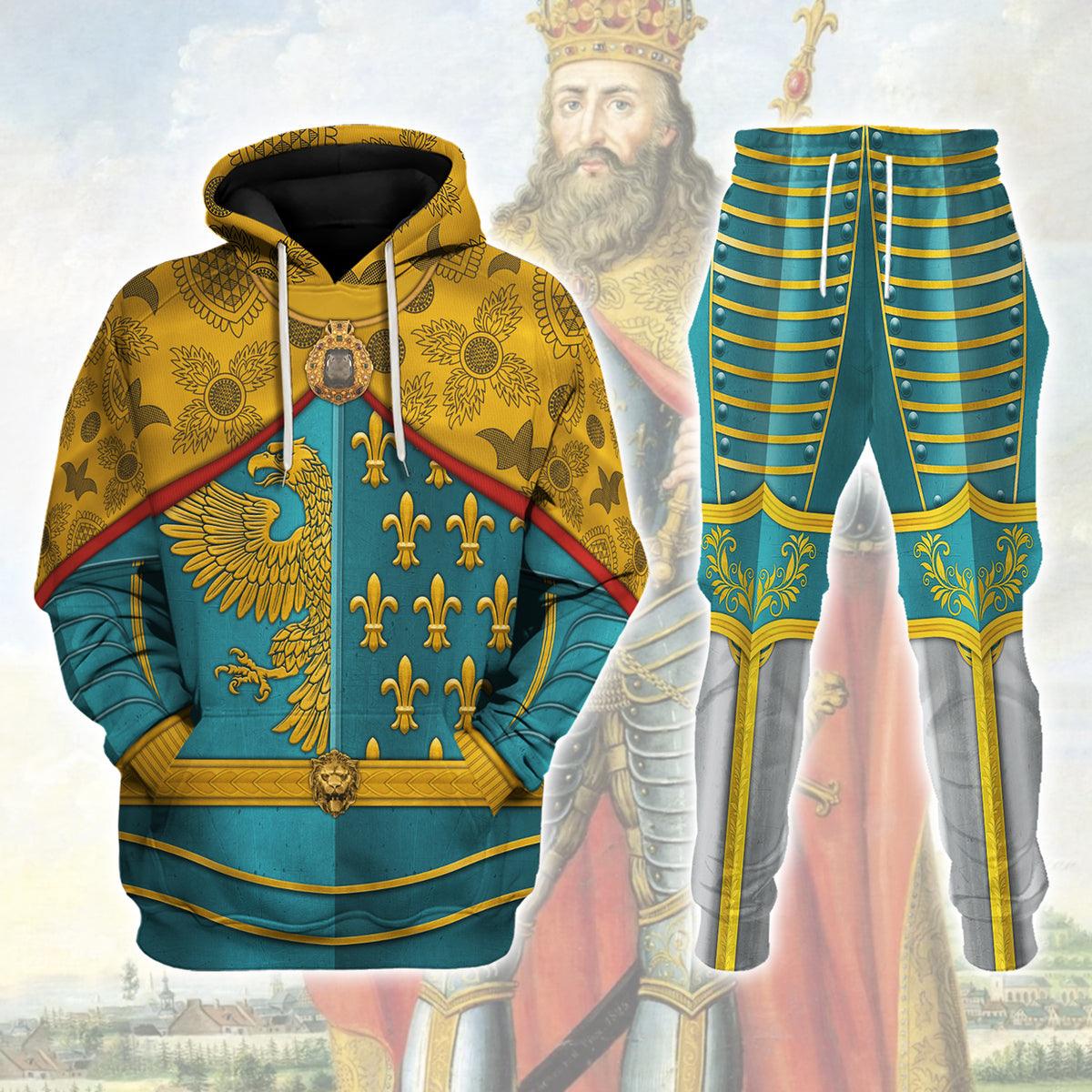 Karl I Charlemagne Holy Roman Emperor Costume Hoodie Sweatshirt T-Shirt Tracksuit