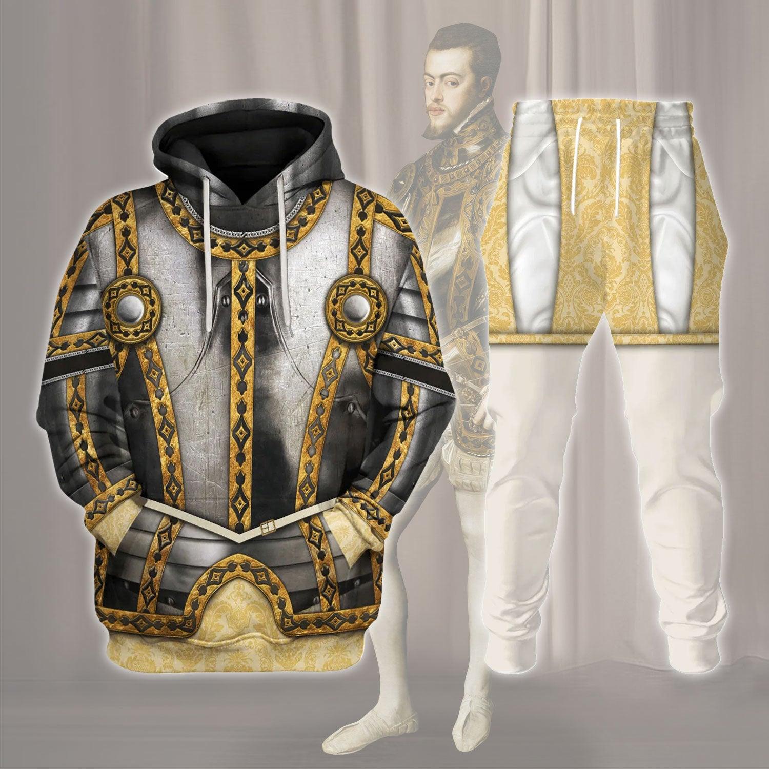 King Of Spain Phillip II Costume Hoodie Sweatshirt T-Shirt Tracksuit