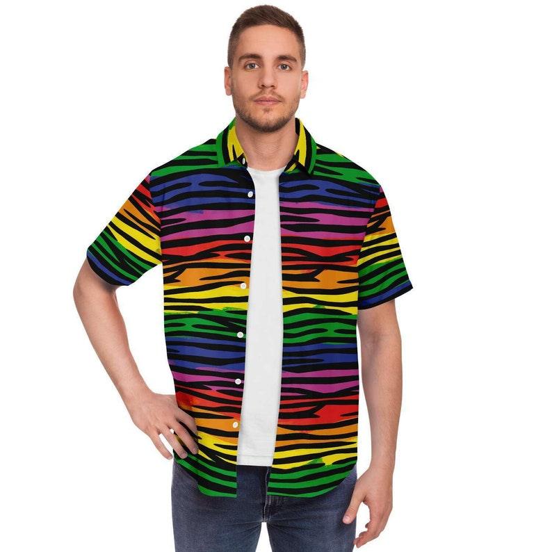 LGBTQ Gay Striped Hawaiian Shirt