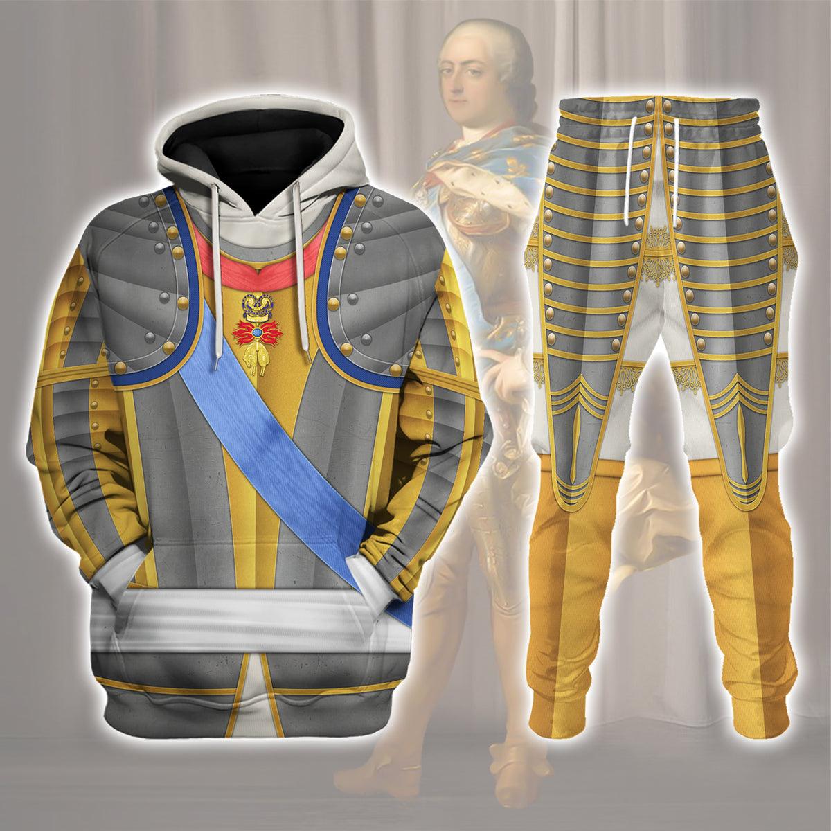 Louis Louis XV of France Armour Costume All Over Print Hoodie Sweatshirt T-Shirt Tracksuit