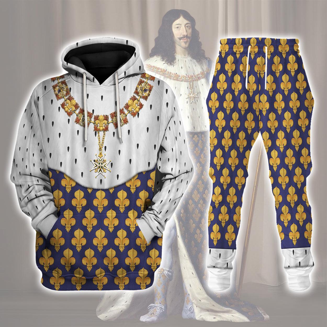 Louis XIII of France in Coronation Robes Costume All Over Print Hoodie Sweatshirt T-Shirt Tracksuit