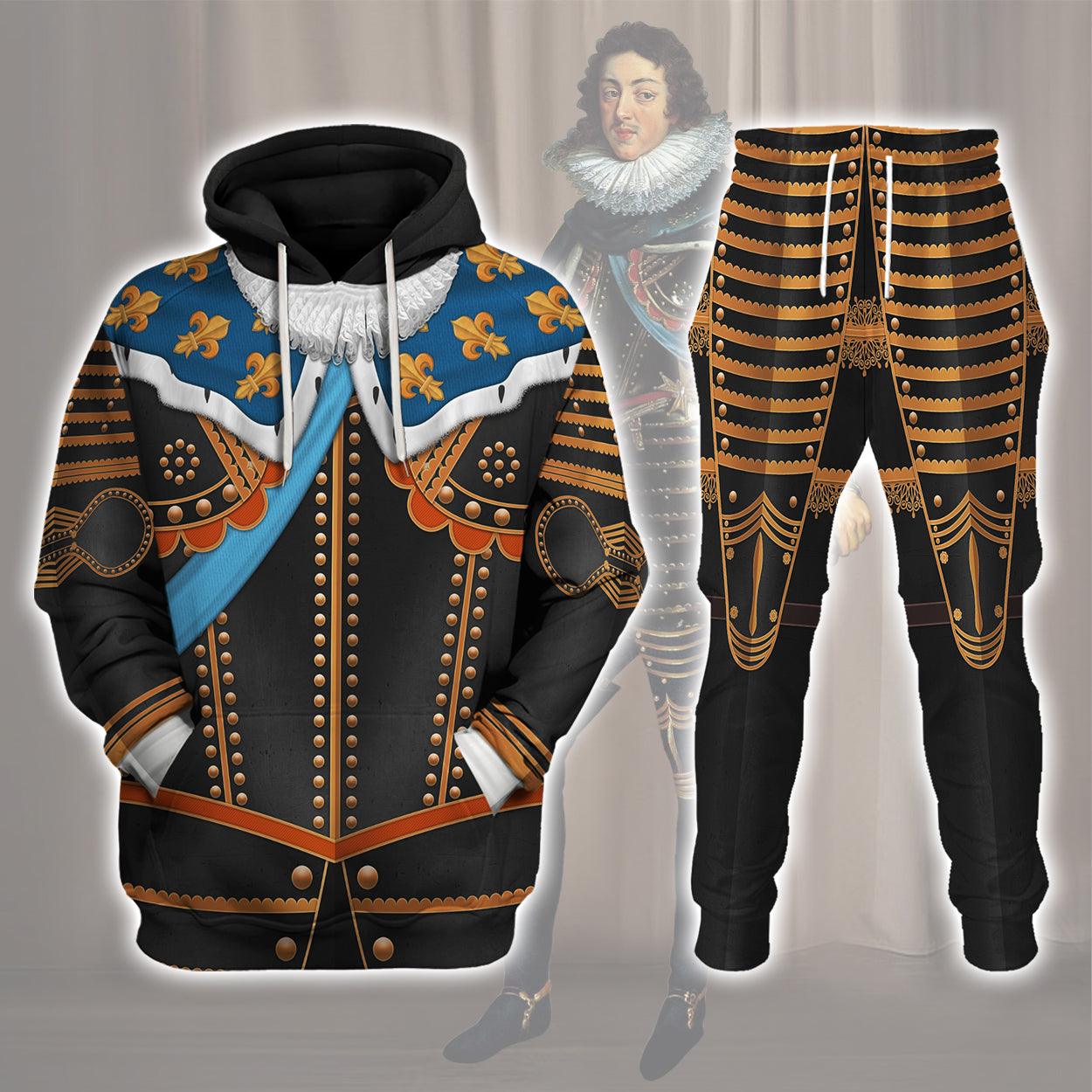 Louis XIII of France Warrior King Costume All Over Print Hoodie Sweatshirt T-Shirt Tracksuit