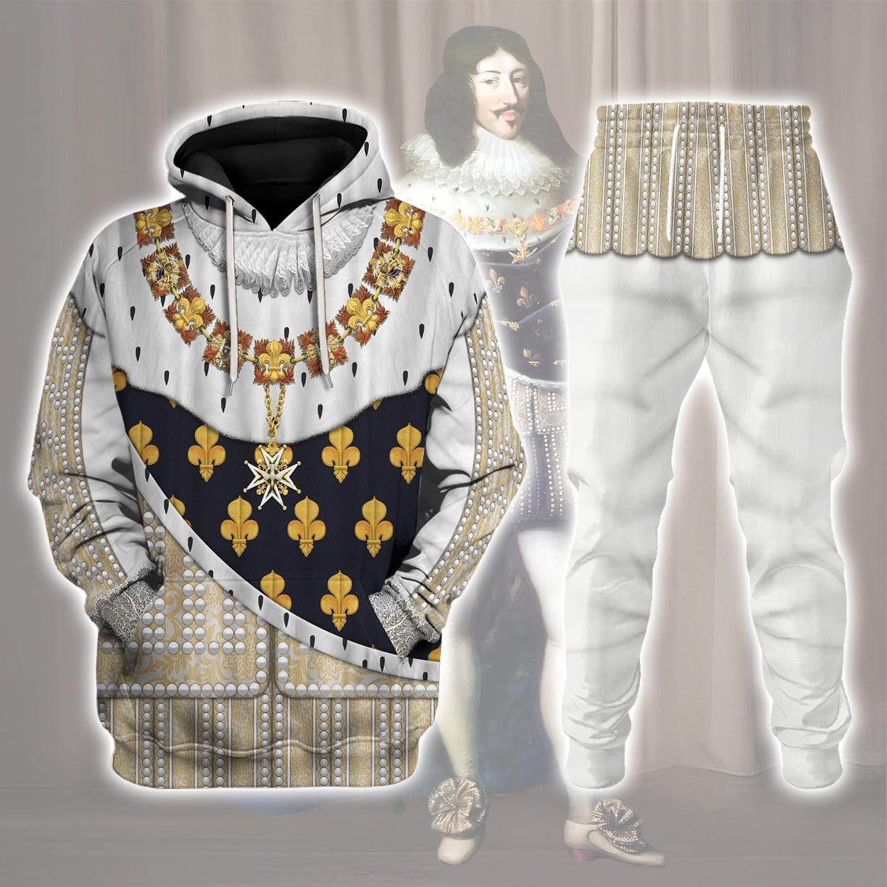 Louis XIII roi de France Costume All Over Print Hoodie Sweatshirt T-Shirt Tracksuit