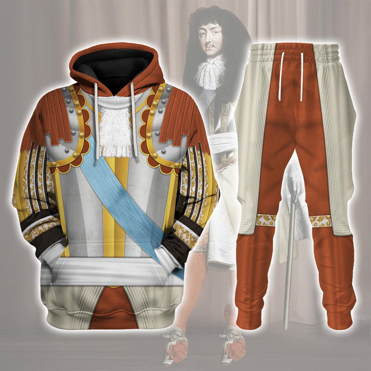 Louis XIV of France Armour Costume All Over Print Hoodie Sweatshirt T-Shirt Tracksuit