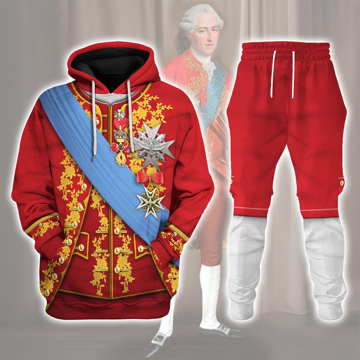 Louis XV of France Uniform All Over Print Hoodie Sweatshirt T-Shirt Tracksuit