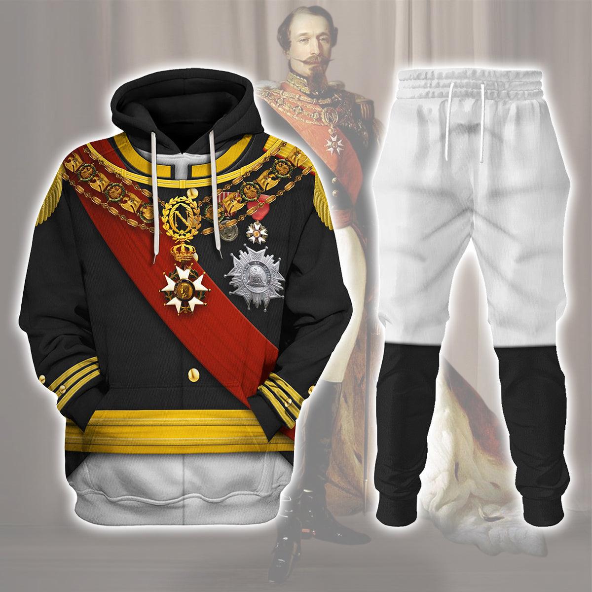 Napoleon III in Coronation Robes Uniform All Over Print Hoodie Sweatshirt T-Shirt Tracksuit