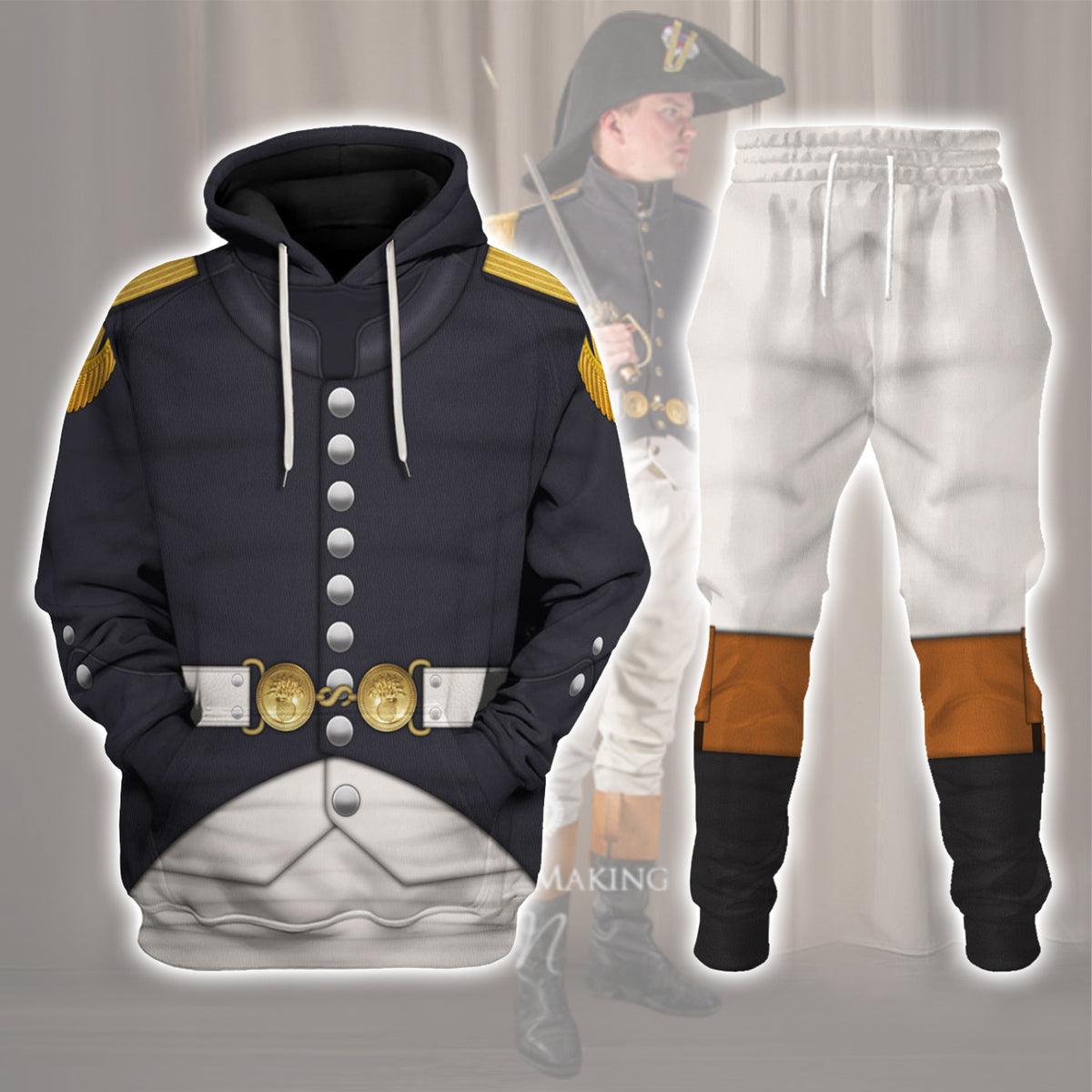 Napoleonic French Grenadier Officer-Campaign Dress (1806-1815) Uniform All Over Print Hoodie Sweatshirt T-Shirt Tracksuit