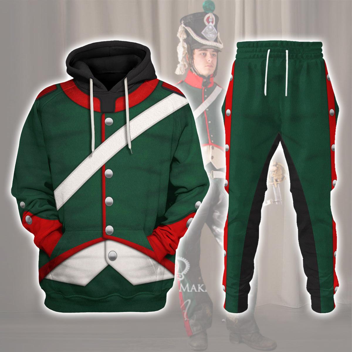 Napoleonic French Light Cavalry-Chasseur A Cheval-Campaign Dress (1806-1815) Uniform All Over Print Hoodie Sweatshirt T-Shirt Tracksuit