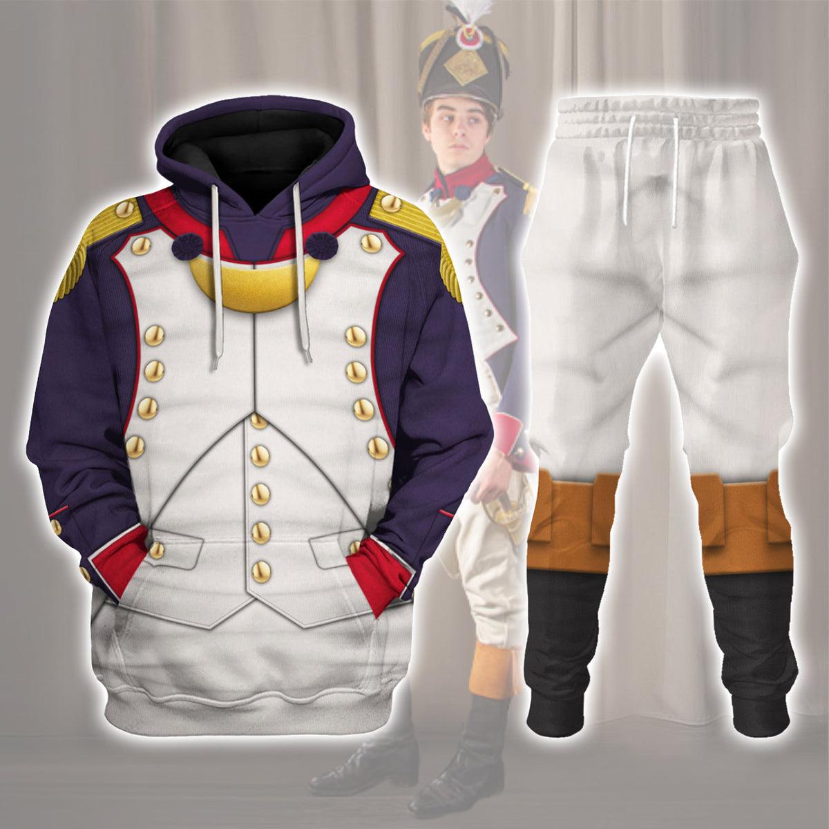 Napoleonic French Line Infantry Officer-1806-1815 Uniform All Over Print Hoodie Sweatshirt T-Shirt Tracksuit