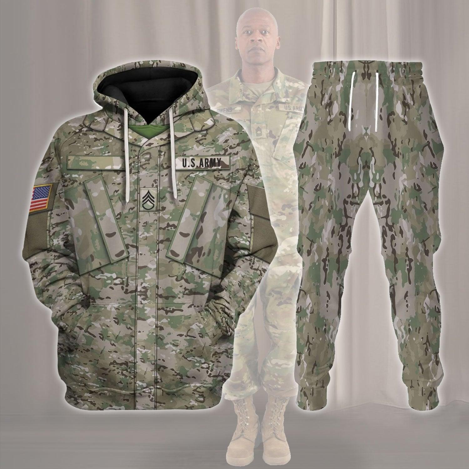 Personalize Name Badge US Army Combat Uniform Operational Camouflage Pattern (OCP) Costume Hoodie Sweatshirt T-Shirt Tracksuit