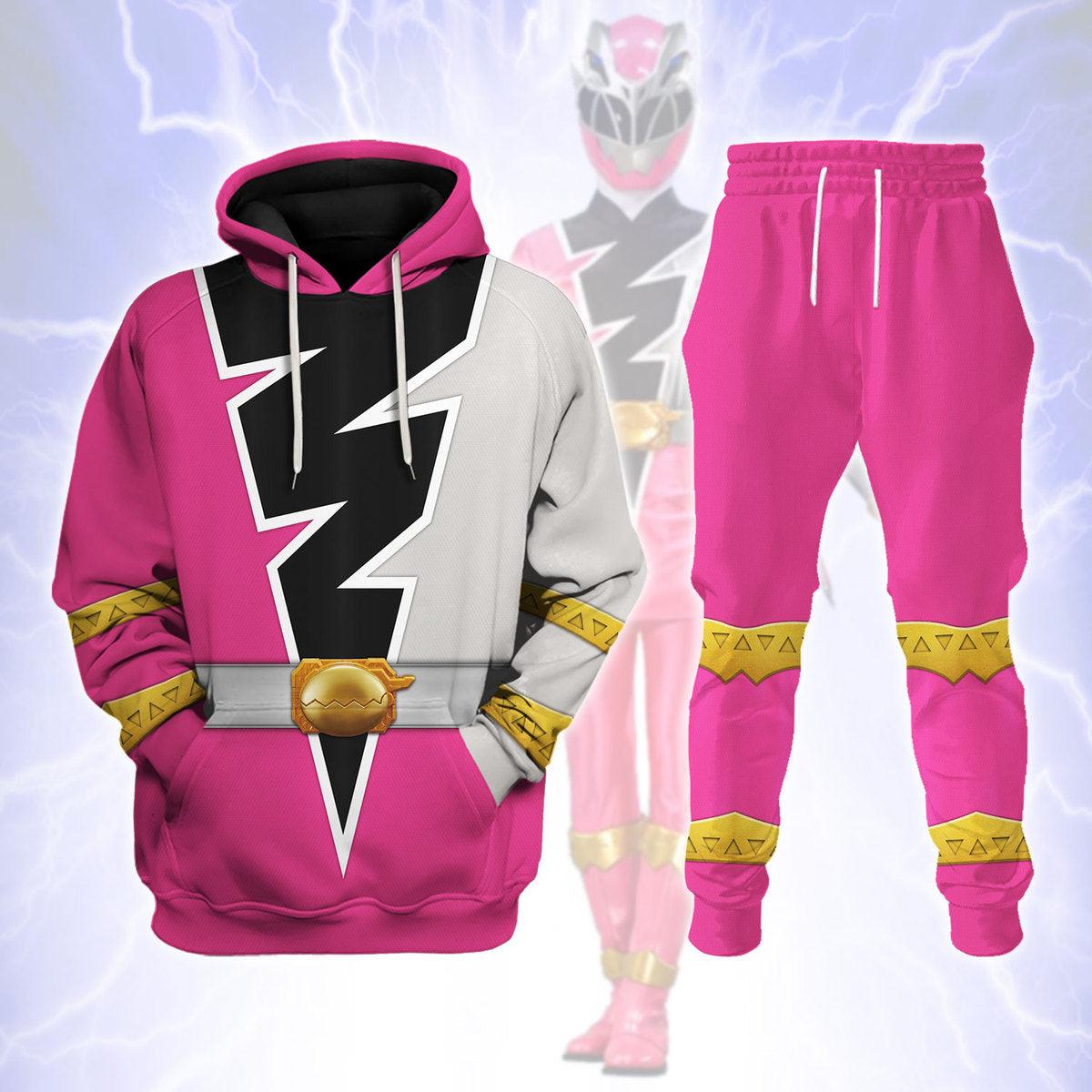 Pink Amelia Ranger Dino Fury Hoodies Sweatshirt T-Shirt Zip Hoodies Sweatpants