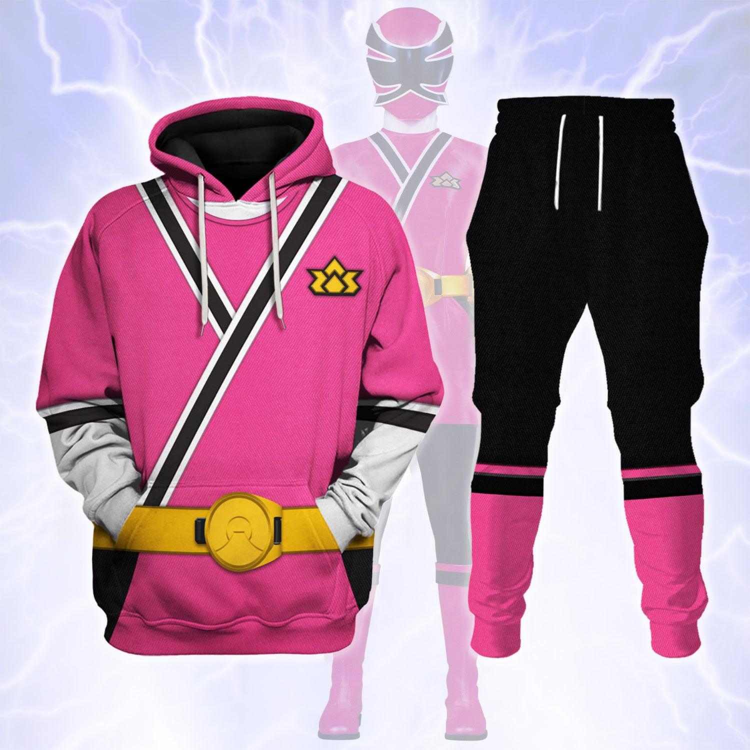 Pink Power Rangers Samurai Hoodies Sweatshirt T-shirt Hawaiian Tracksuit