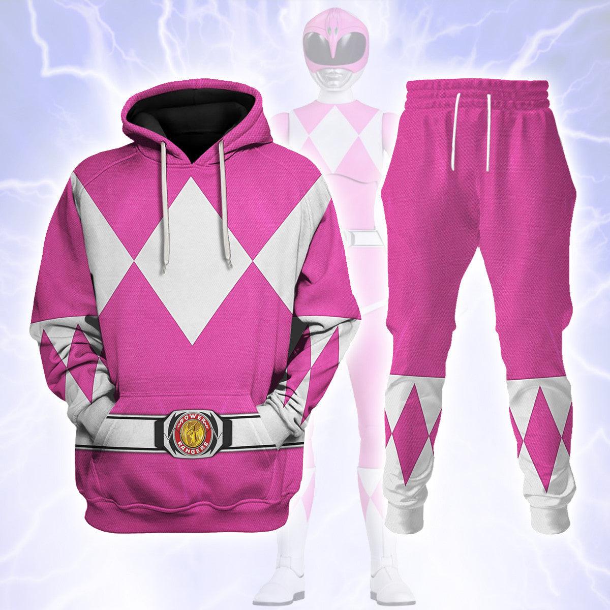 Pink Ranger Mighty Morphin Hoodies Sweatshirt T-shirt Hawaiian Tracksuit