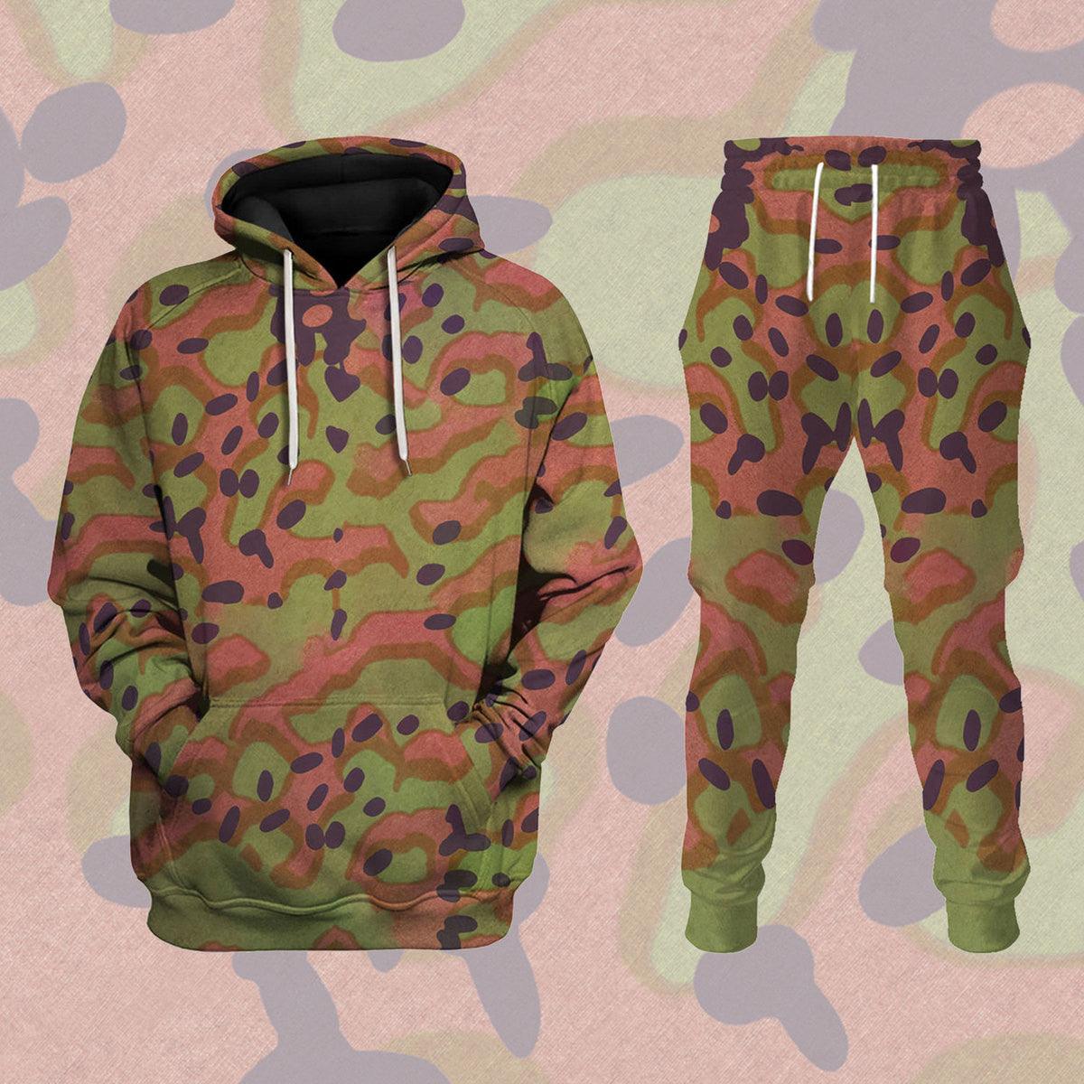 Platanenmuster German World War II Camouflage Patterns Costume Hoodie Sweatshirt T-Shirt Tracksuit