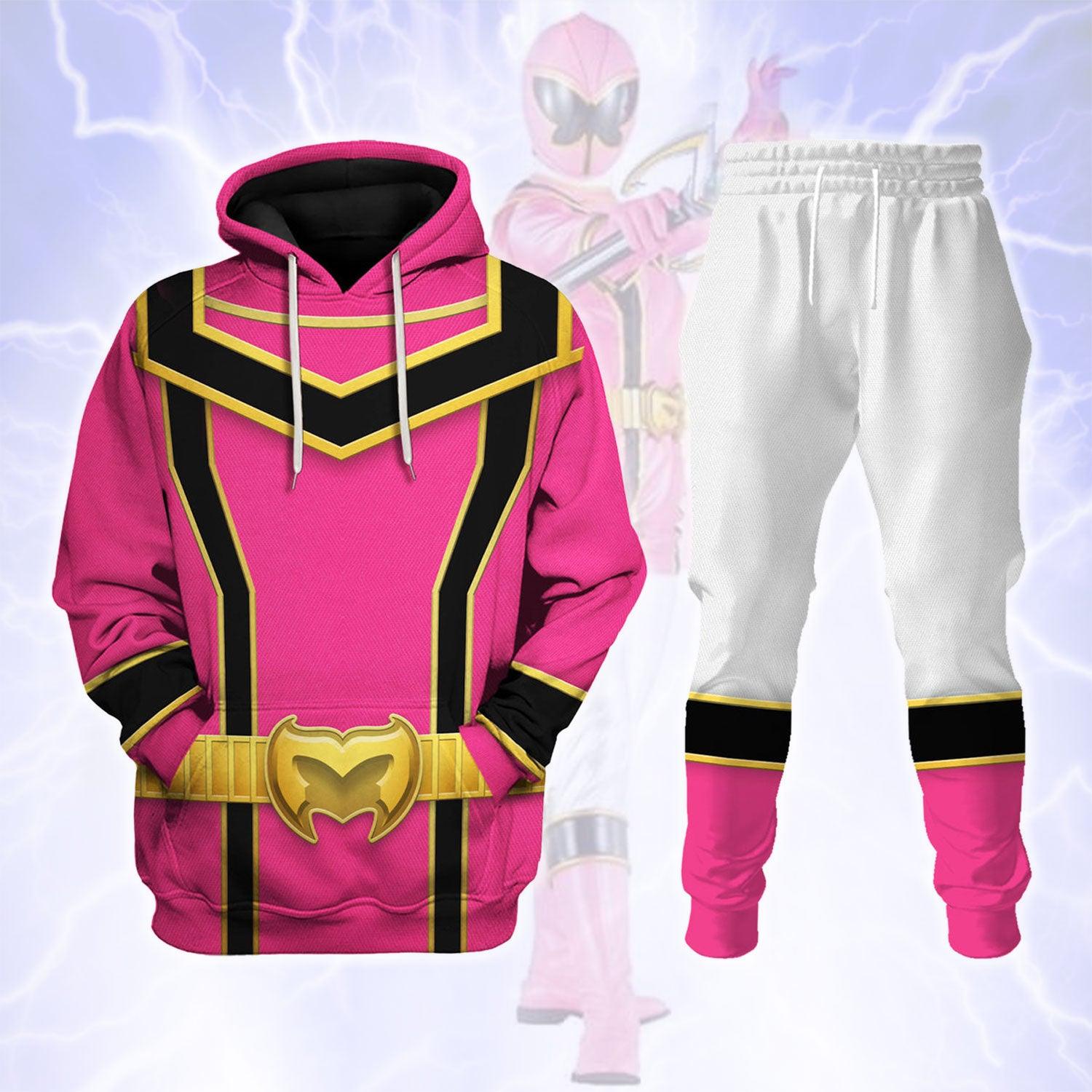 Power Rangers Mystic Force (2006) Pink Costume Hoodie Sweatshirt T-Shirt Tracksuit