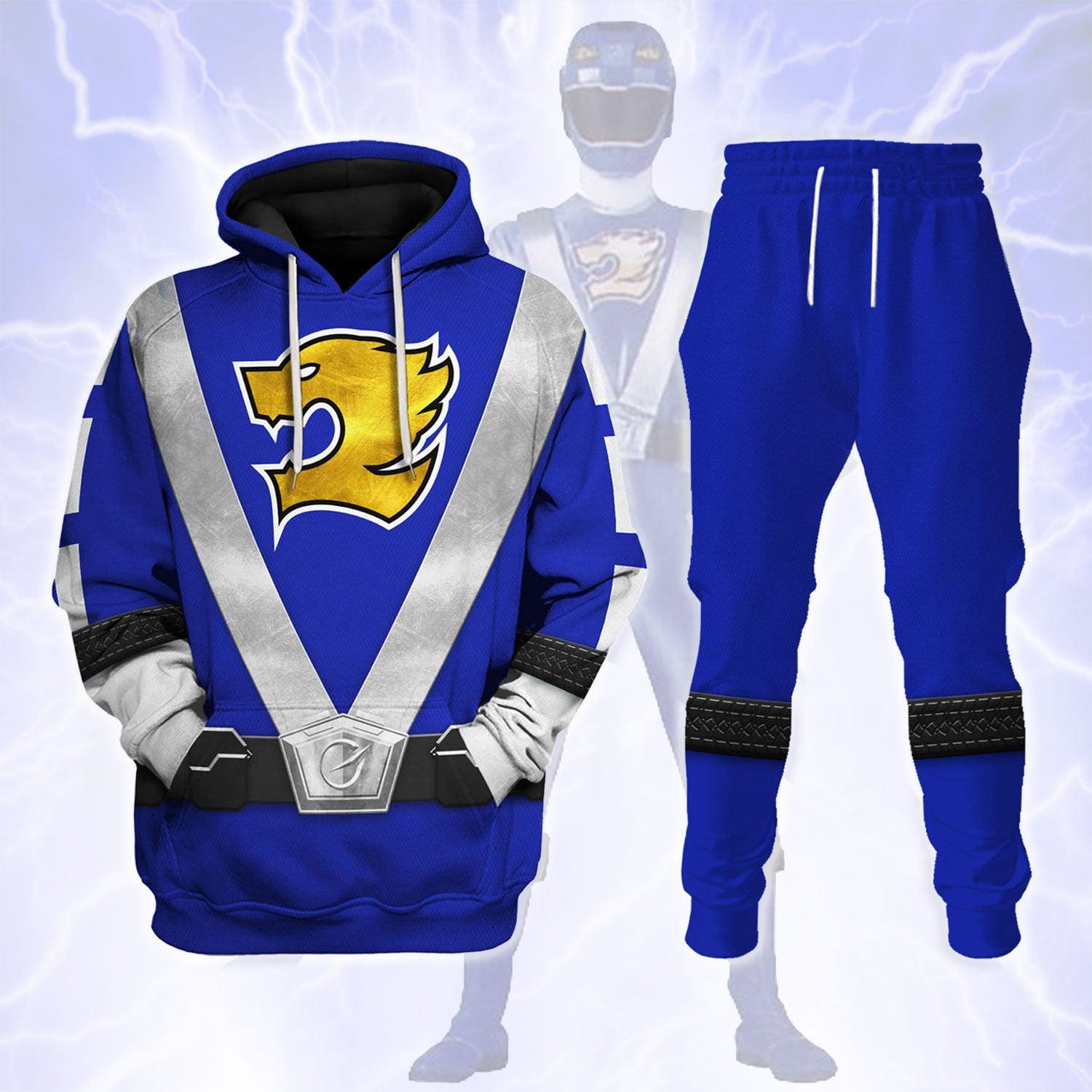 Power Rangers RPM (2009) Blue Costume Hoodie Sweatshirt T-Shirt Tracksuit