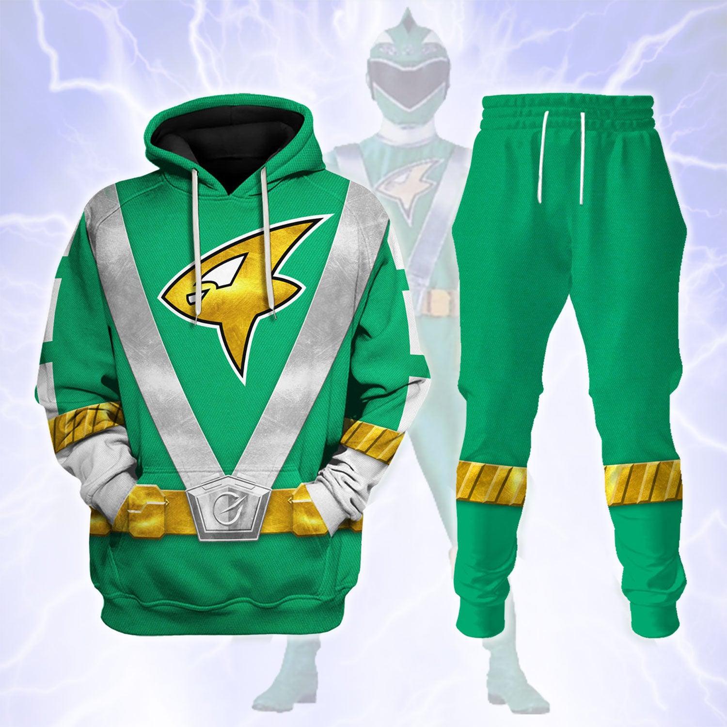 Power Rangers RPM (2009) Green Costume Hoodie Sweatshirt T-Shirt Tracksuit