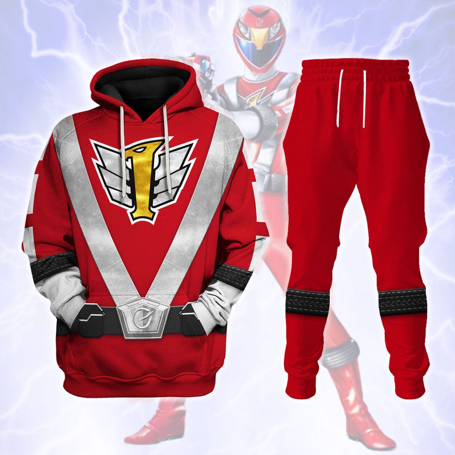 Power Rangers RPM (2009) Red Costume Hoodie Sweatshirt T-Shirt Tracksuit