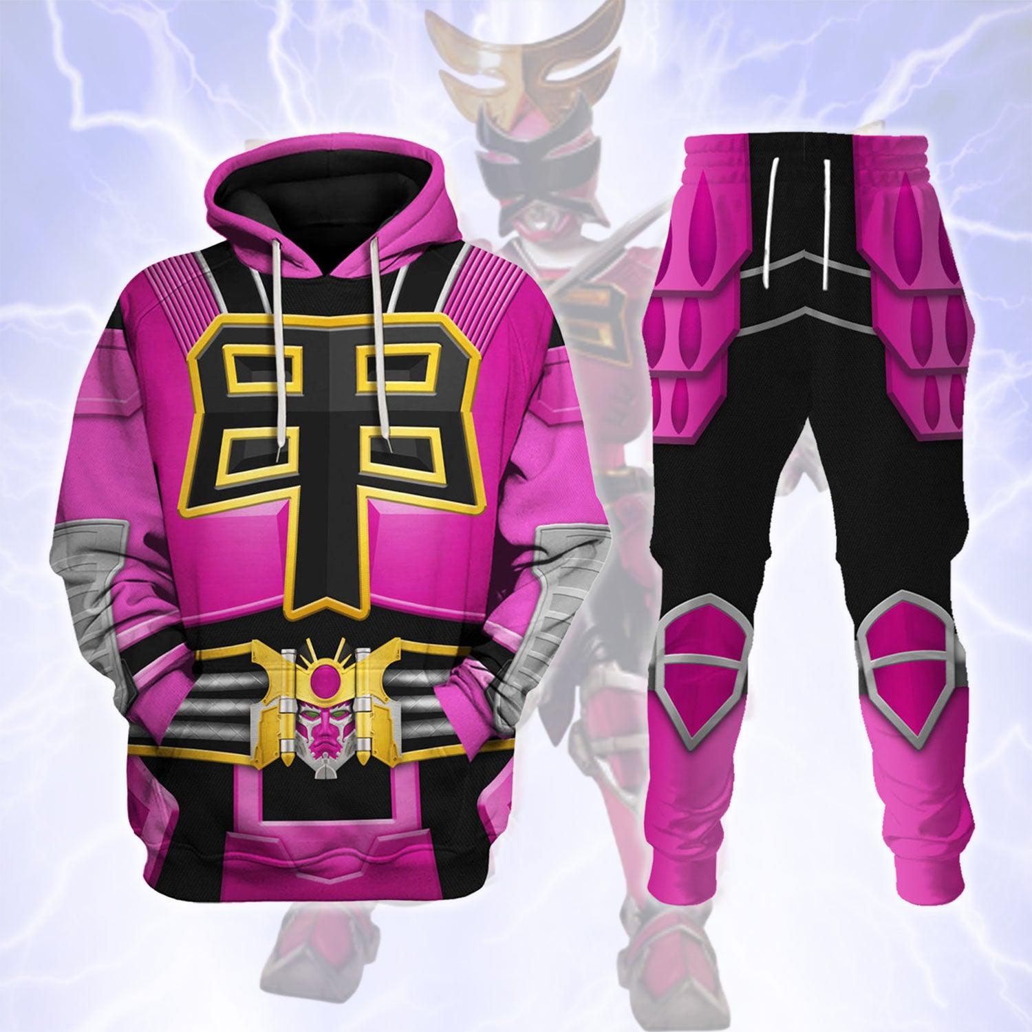 Power Rangers Shogun Pink Costume Hoodie Sweatshirt T-Shirt Tracksuit