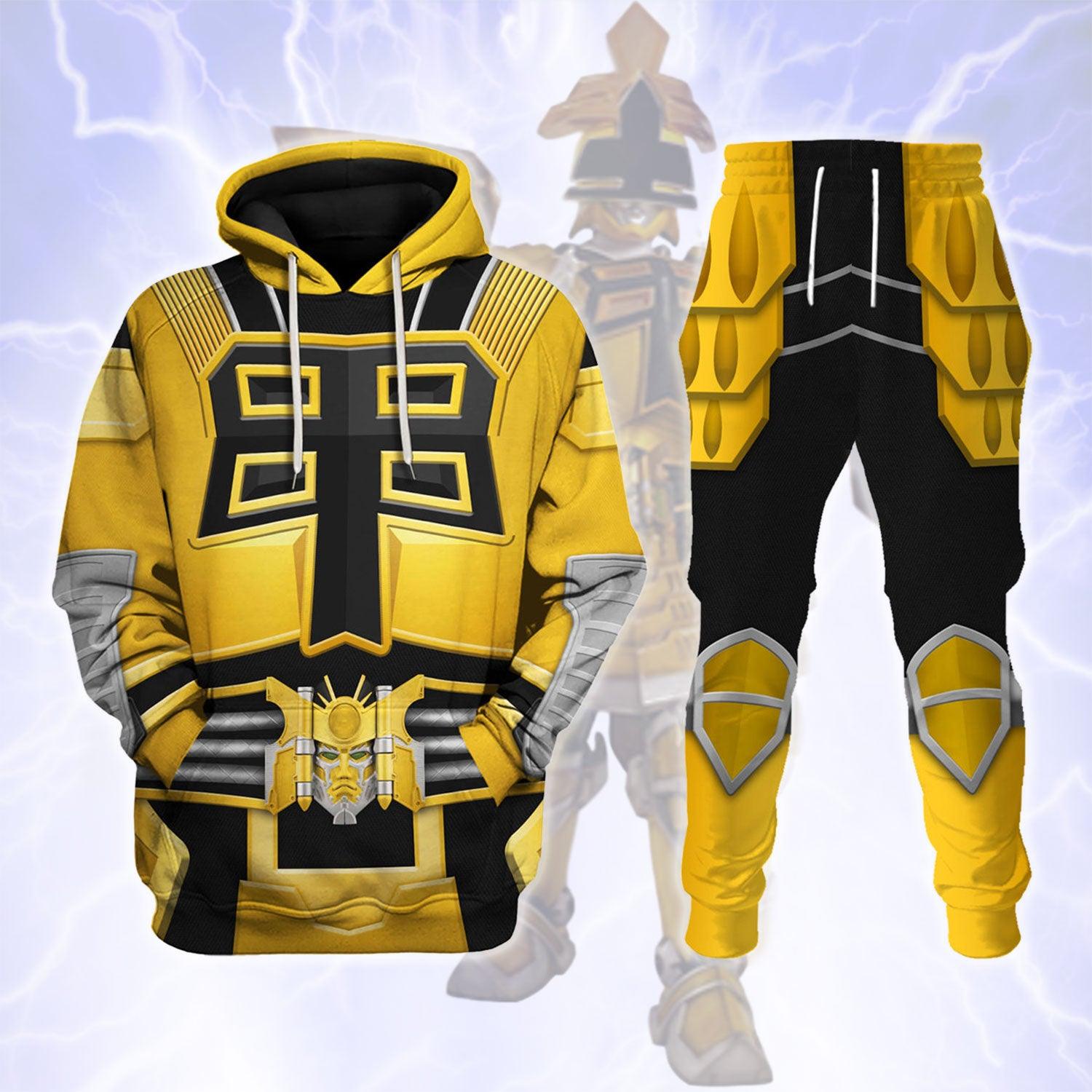 Power Rangers Shogun Yellow Costume Hoodie Sweatshirt T-Shirt Tracksuit